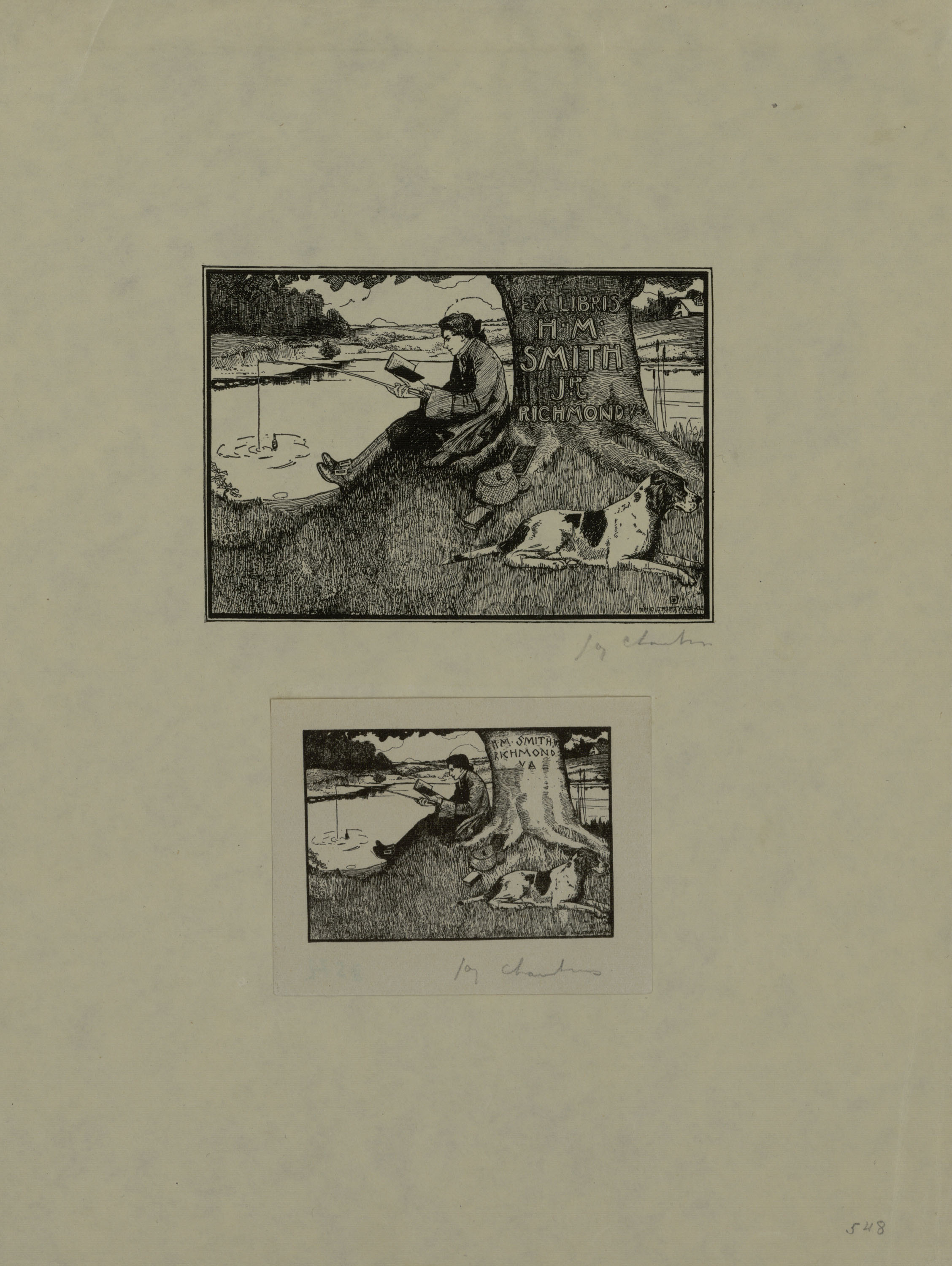 image for: Jay K. Chambers - Ex-libris H. M. Smith & J. R. Richmond V.A. - Cap a 1902