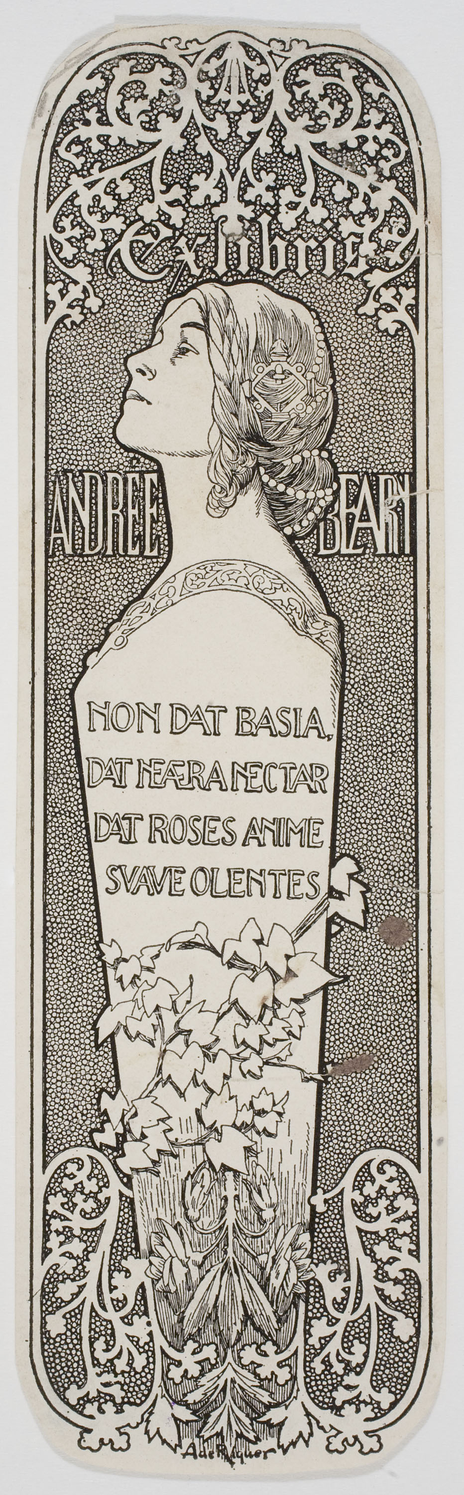 image for: Alexandre de Riquer - Ex-libris Andrée Bearn - 1904