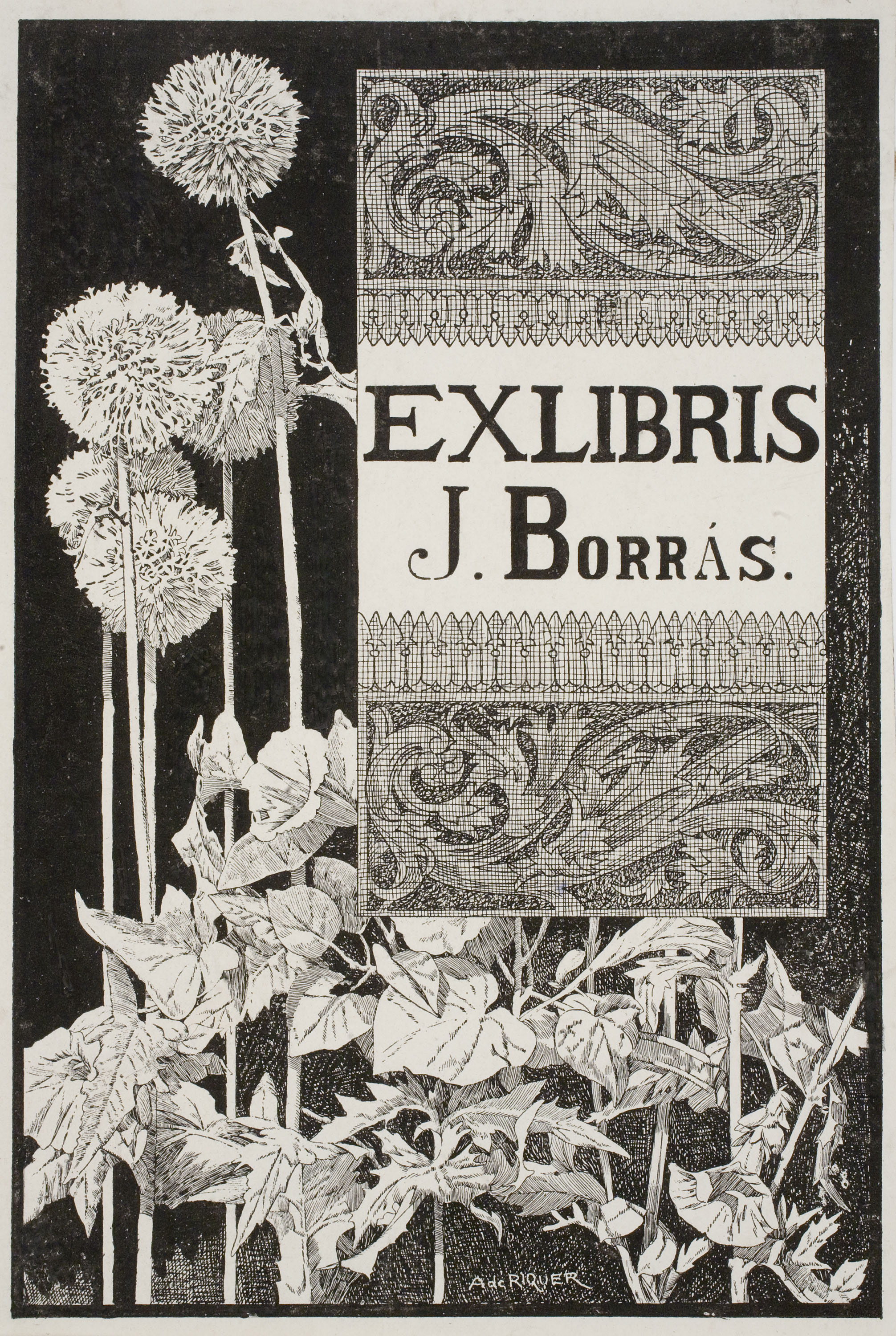 image for: Alexandre de Riquer - Ex-libris J. Borrás - 1904