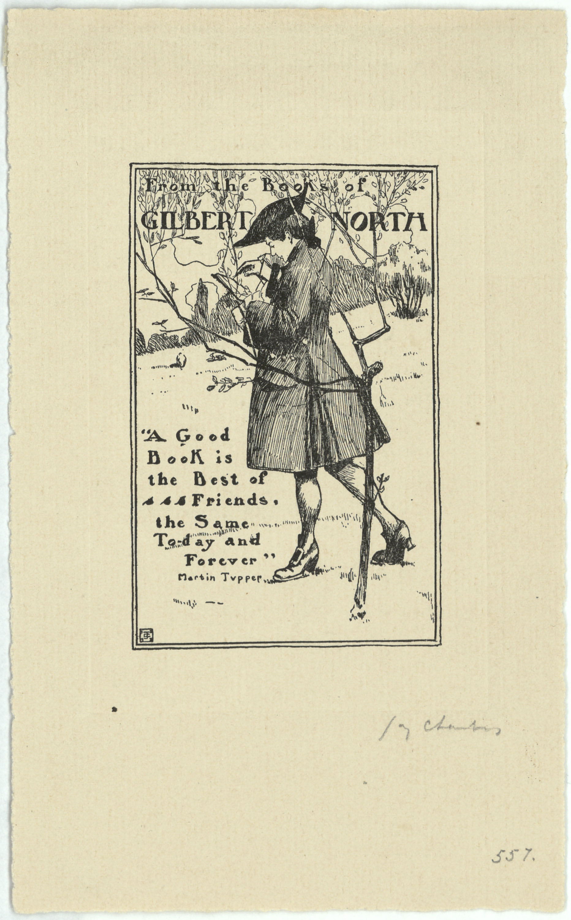 image for: Jay K. Chambers - Ex-libris Gilbert North - Cap a 1902