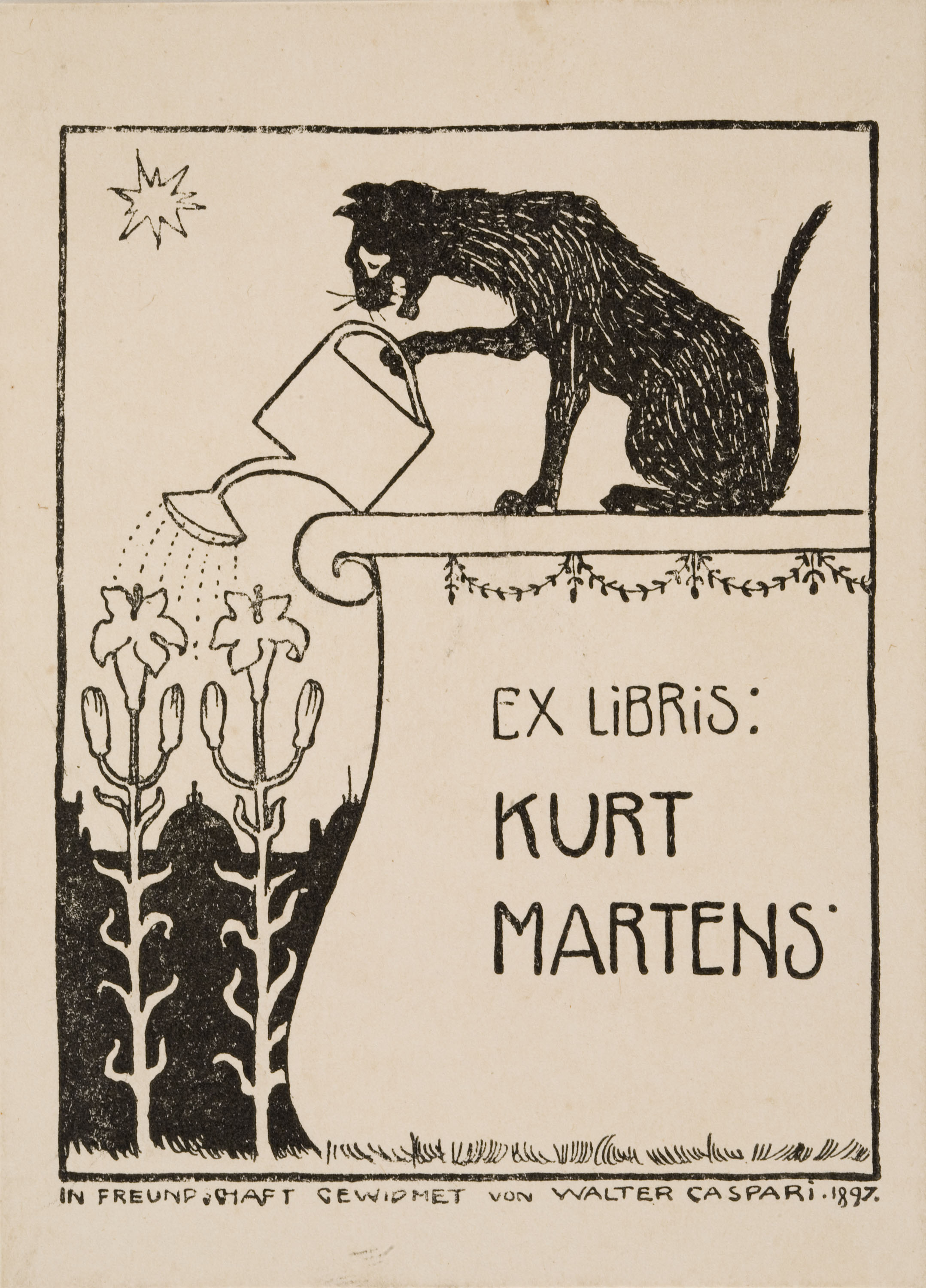 image for: Walter Caspari - Ex-libris Kurt Martens - 1897