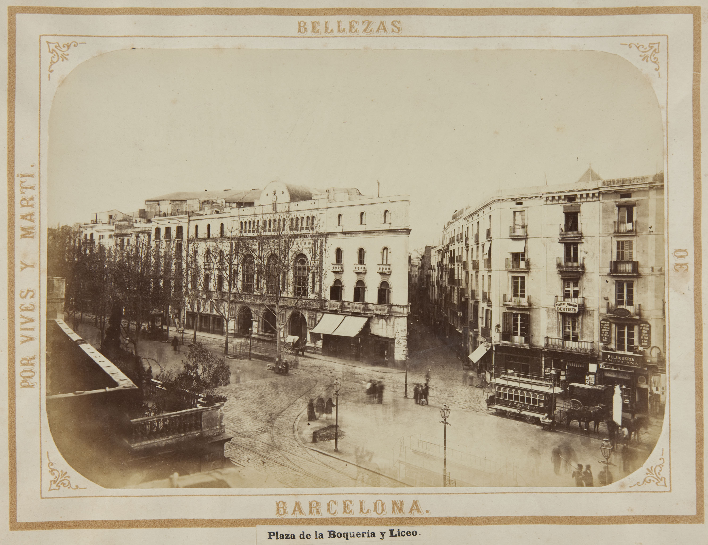 image for: Joan Martí  - Plaza de la Boquería y Liceo - 1874