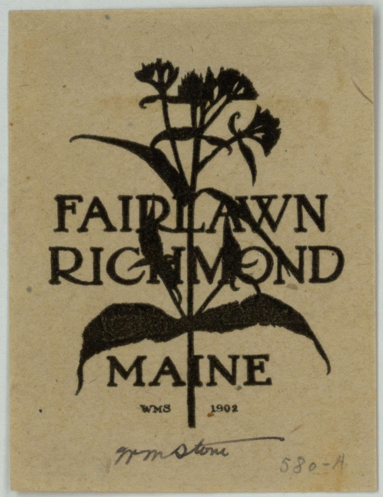 image for: Wilbur Macey Stone - Ex-libris Fairlawn Richmond - 1902