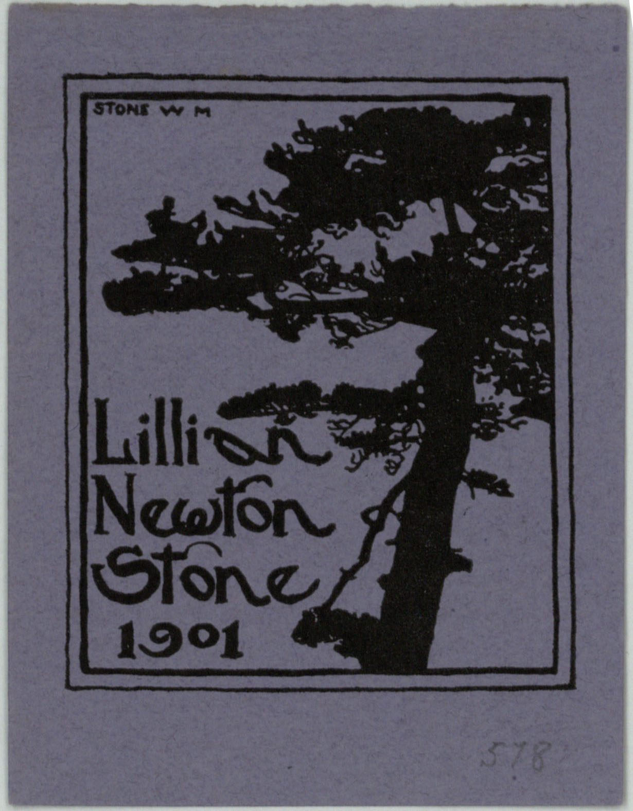 image for: Wilbur Macey Stone - Ex-libris Lillian Newton Stone - 1901