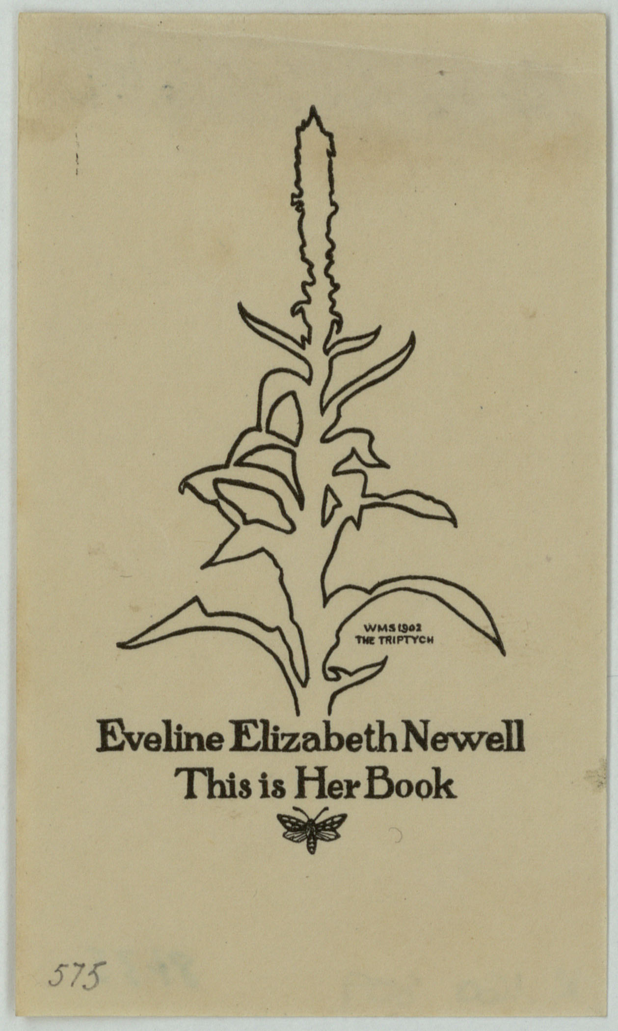 image for: Wilbur Macey Stone - Ex-libris Eveline Elizabeth Newell - 1902