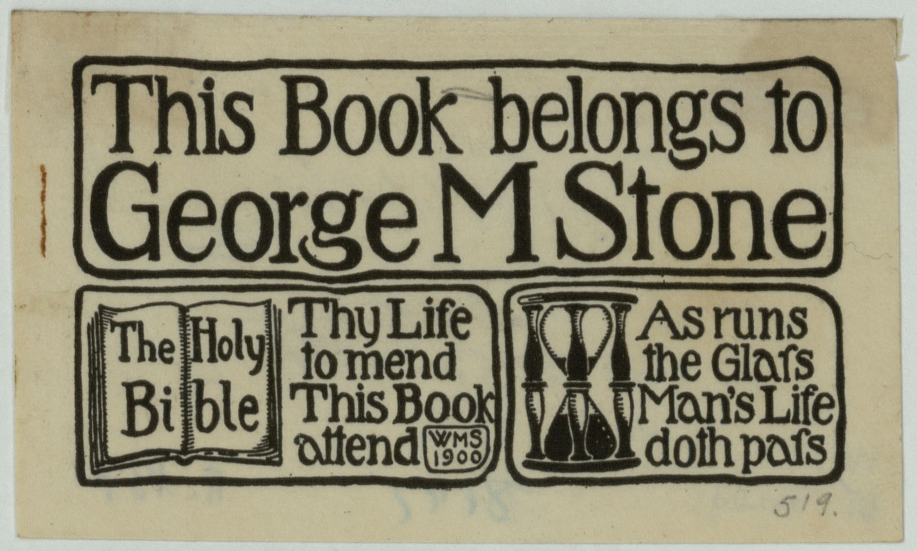 image for: Wilbur Macey Stone - Ex-libris George M. Stone - 1900