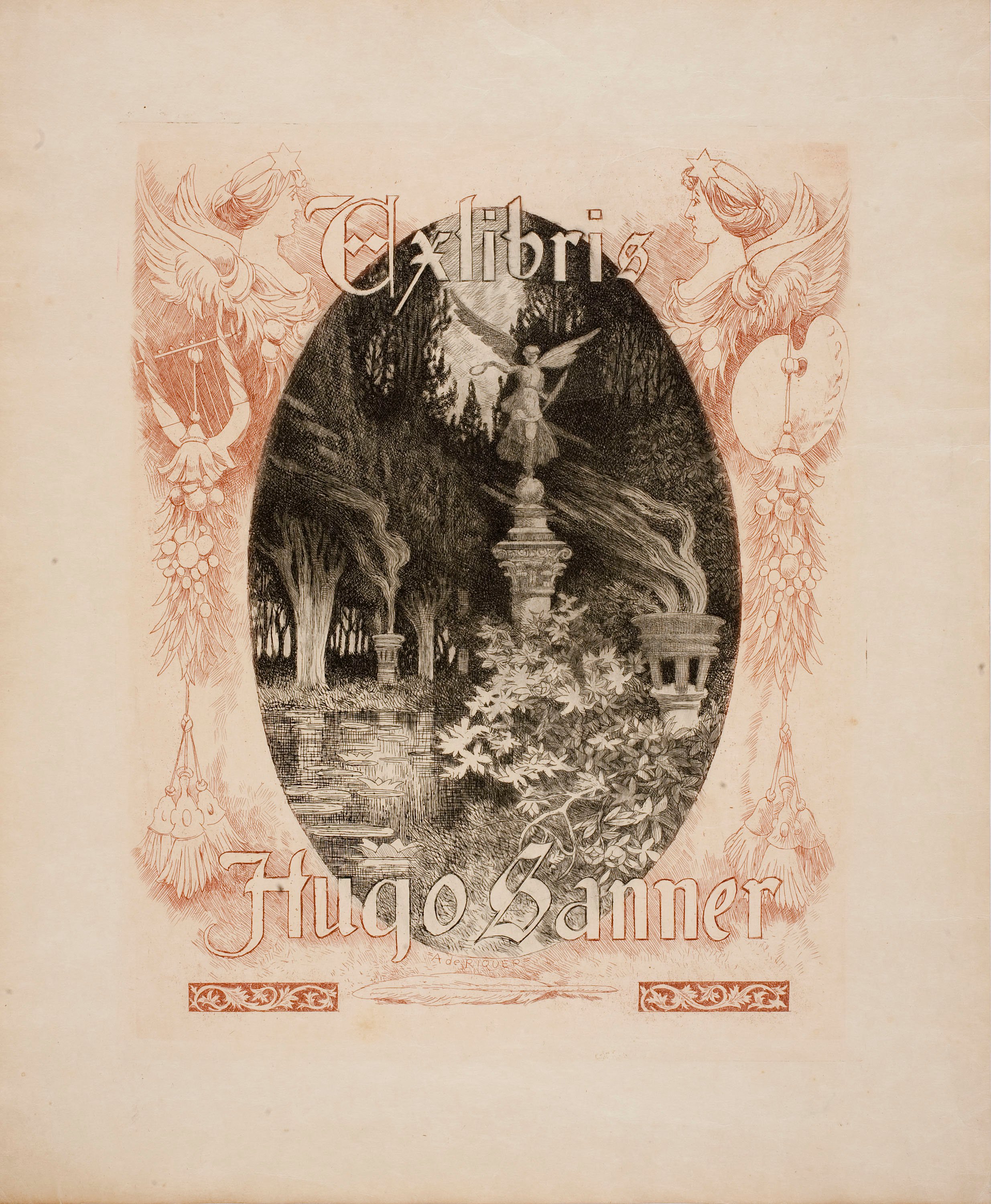 image for: Alexandre de Riquer - Ex-libris Hugo Sanner - 1906