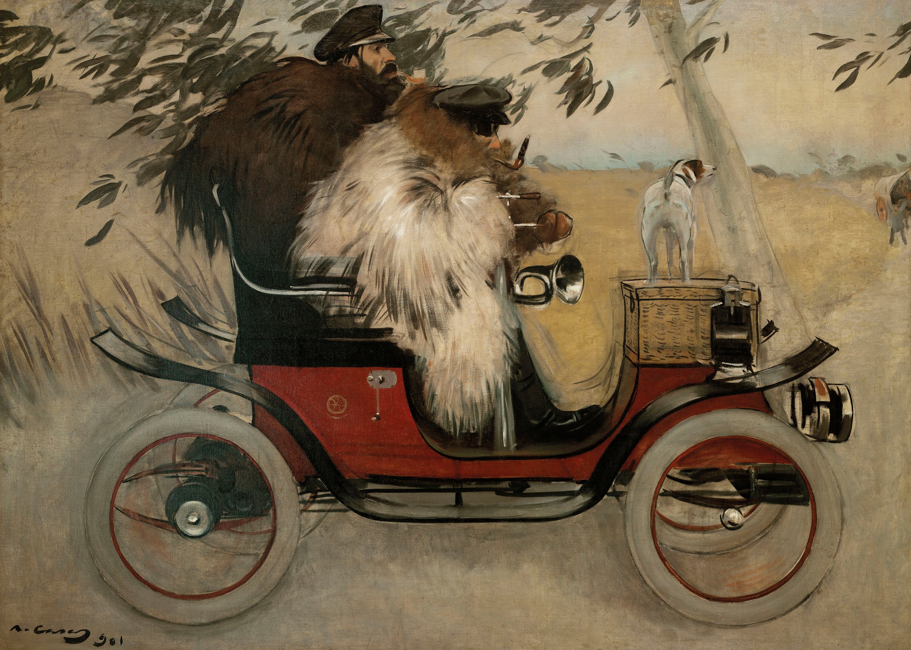image for: Ramon Casas - Ramon Casas i Pere Romeu en un automòbil - Barcelona, 1901
