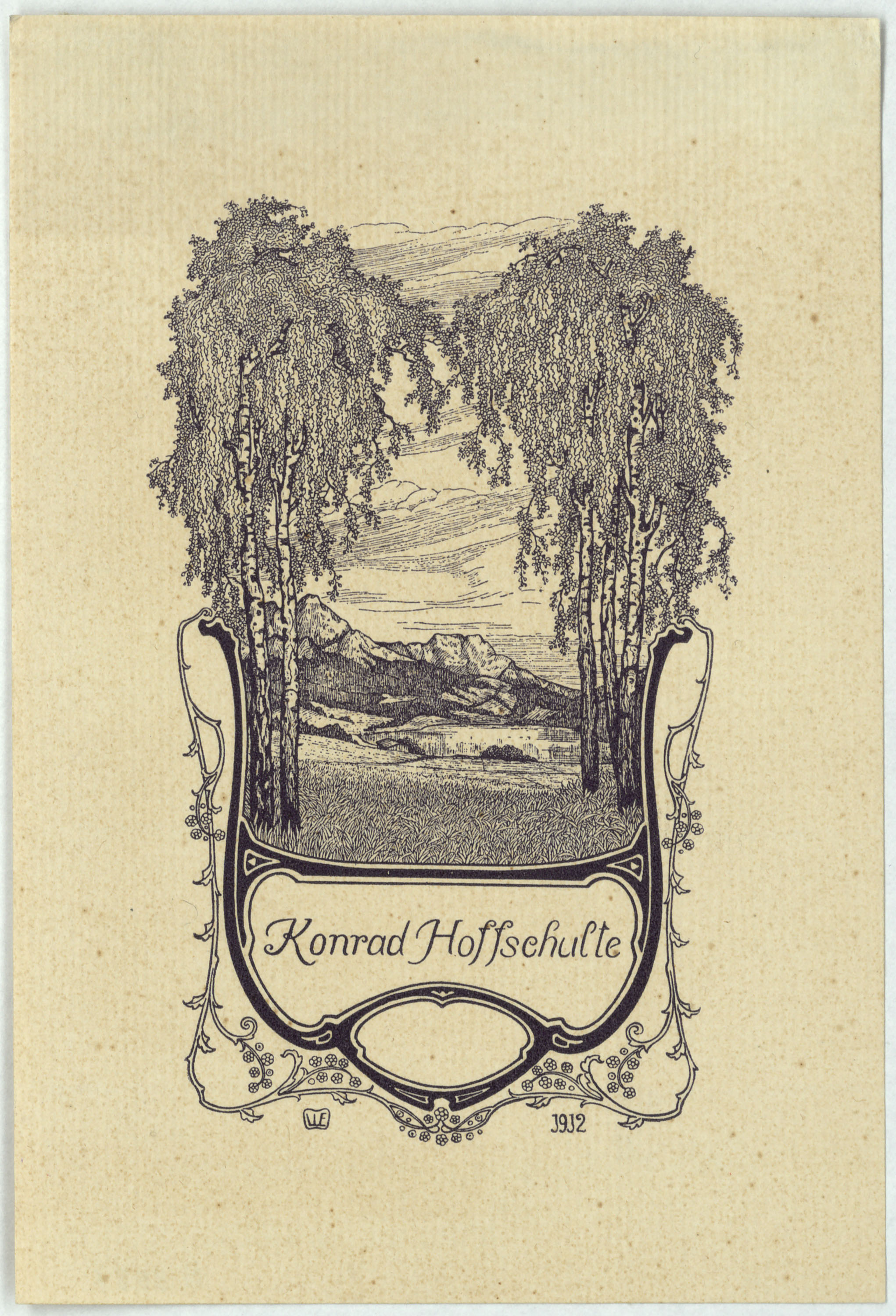 image for: Willy Ehringhausen - Ex-libris Konrad Hoffschulte - 1912