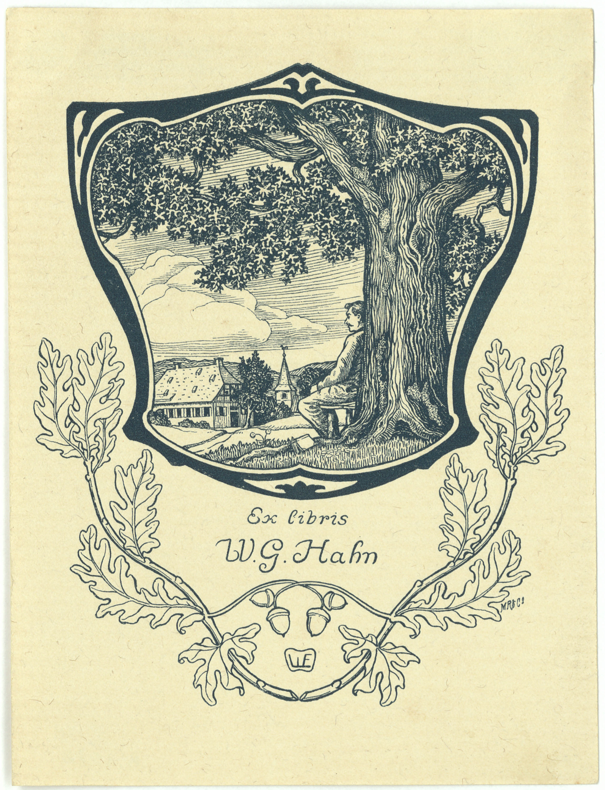 image for: Willy Ehringhausen - Ex-libris W. G. Hahn - Cap a 1900-1905