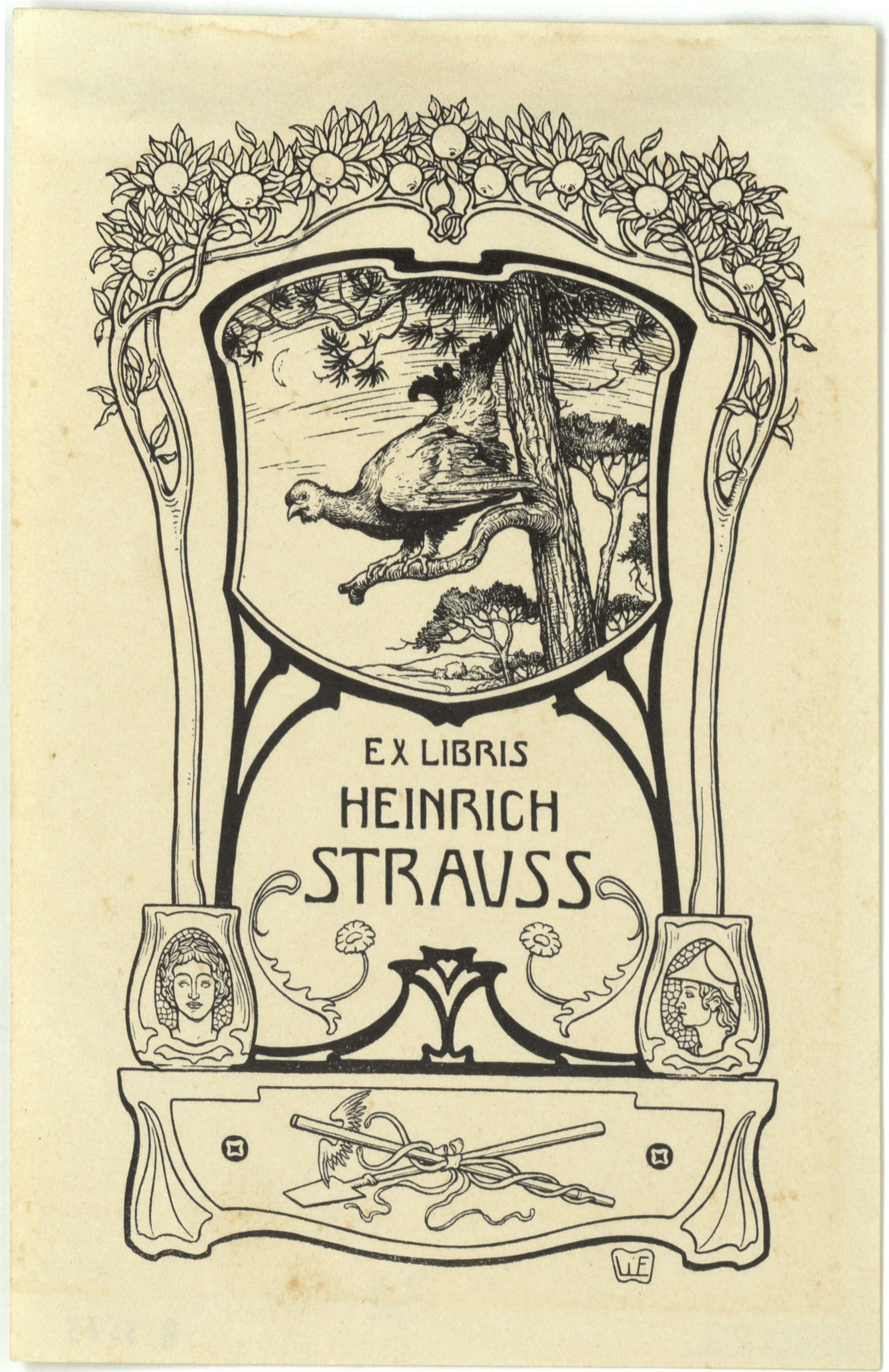 image for: Willy Ehringhausen - Ex-libris Heinrich Strauss - Cap a 1900-1905