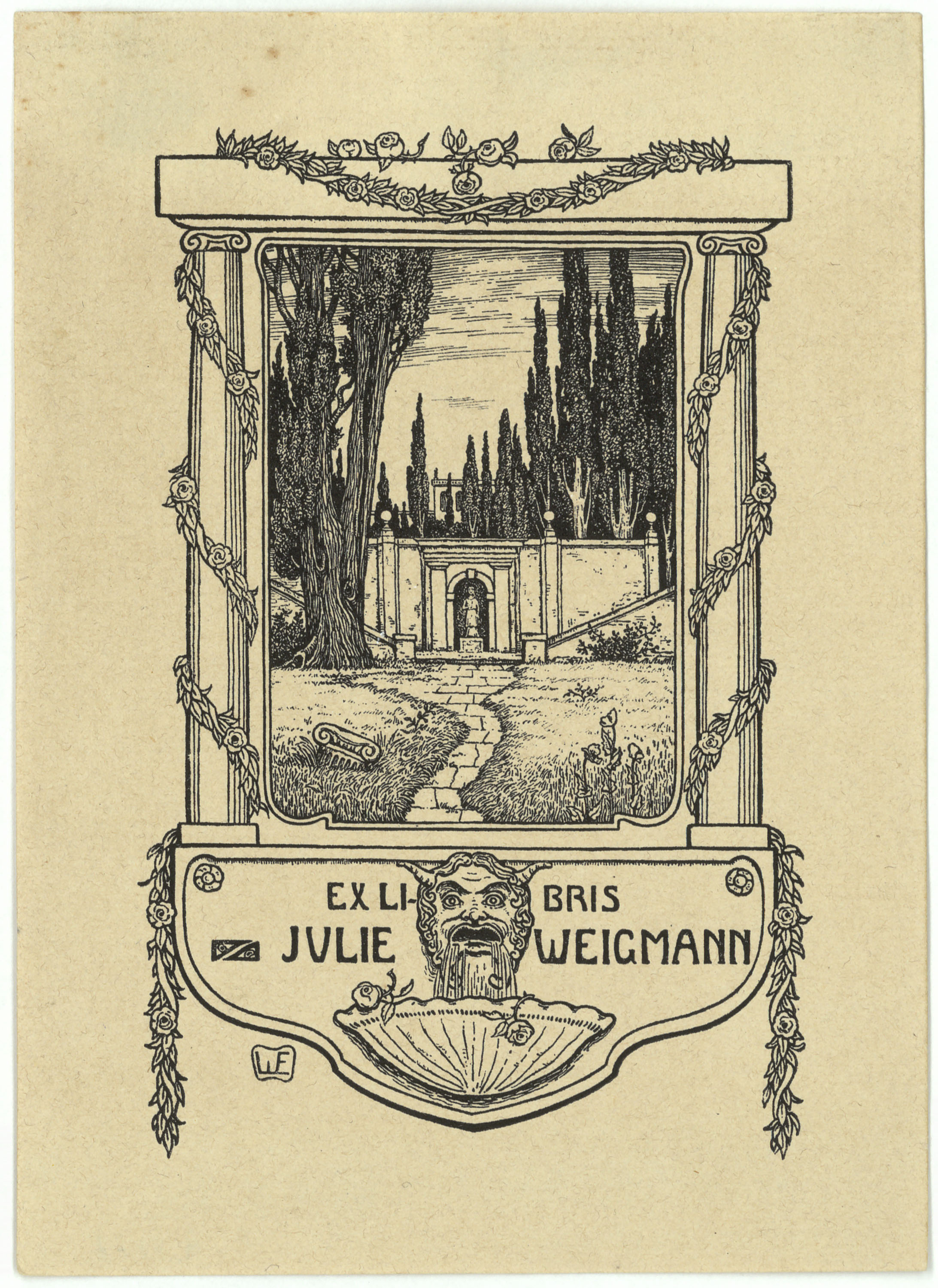 image for: Willy Ehringhausen - Ex-libris Julie Weigmann - Cap a 1900-1905