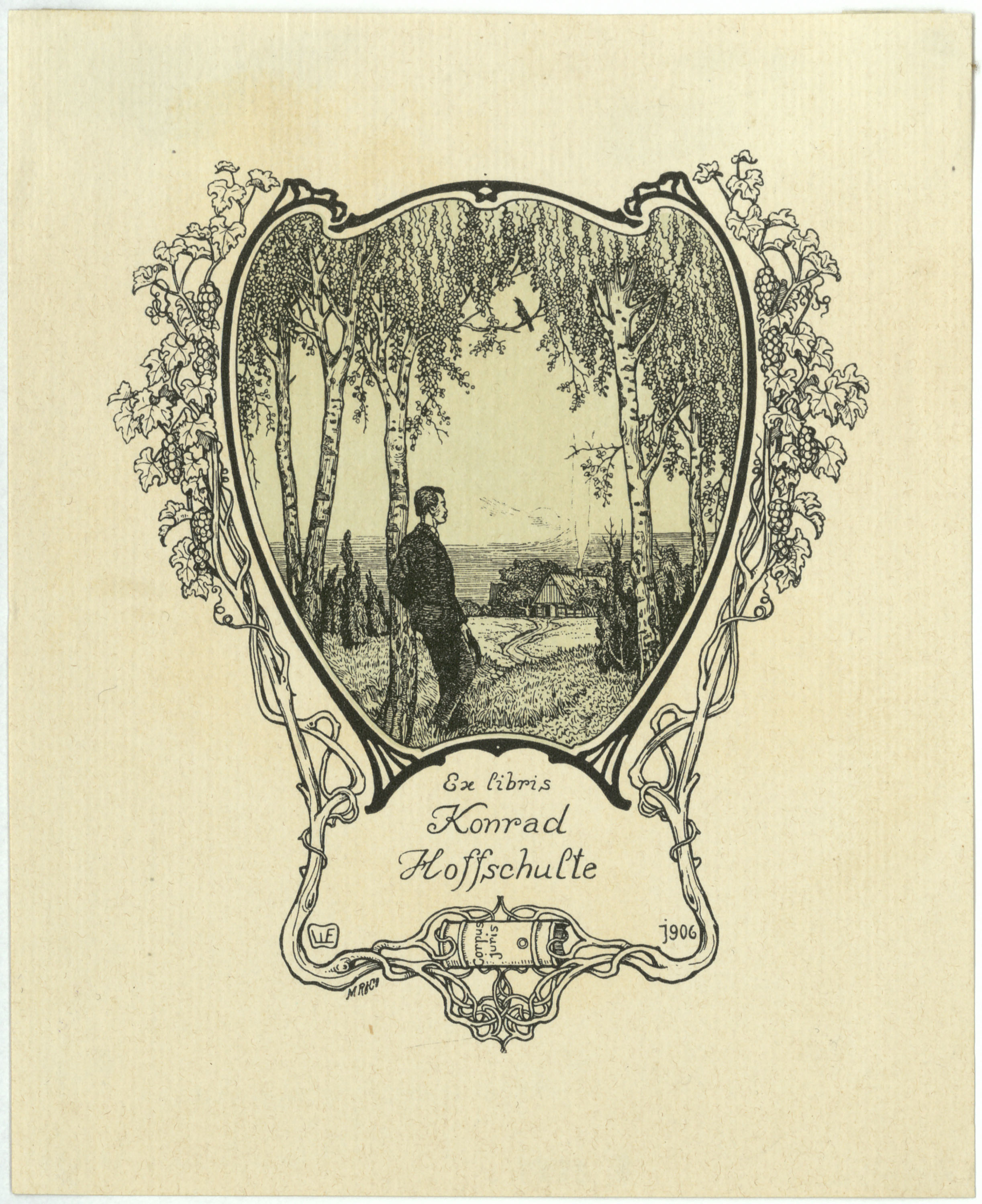 image for: Willy Ehringhausen - Ex-libris Konrad Hoffschulte - 1906