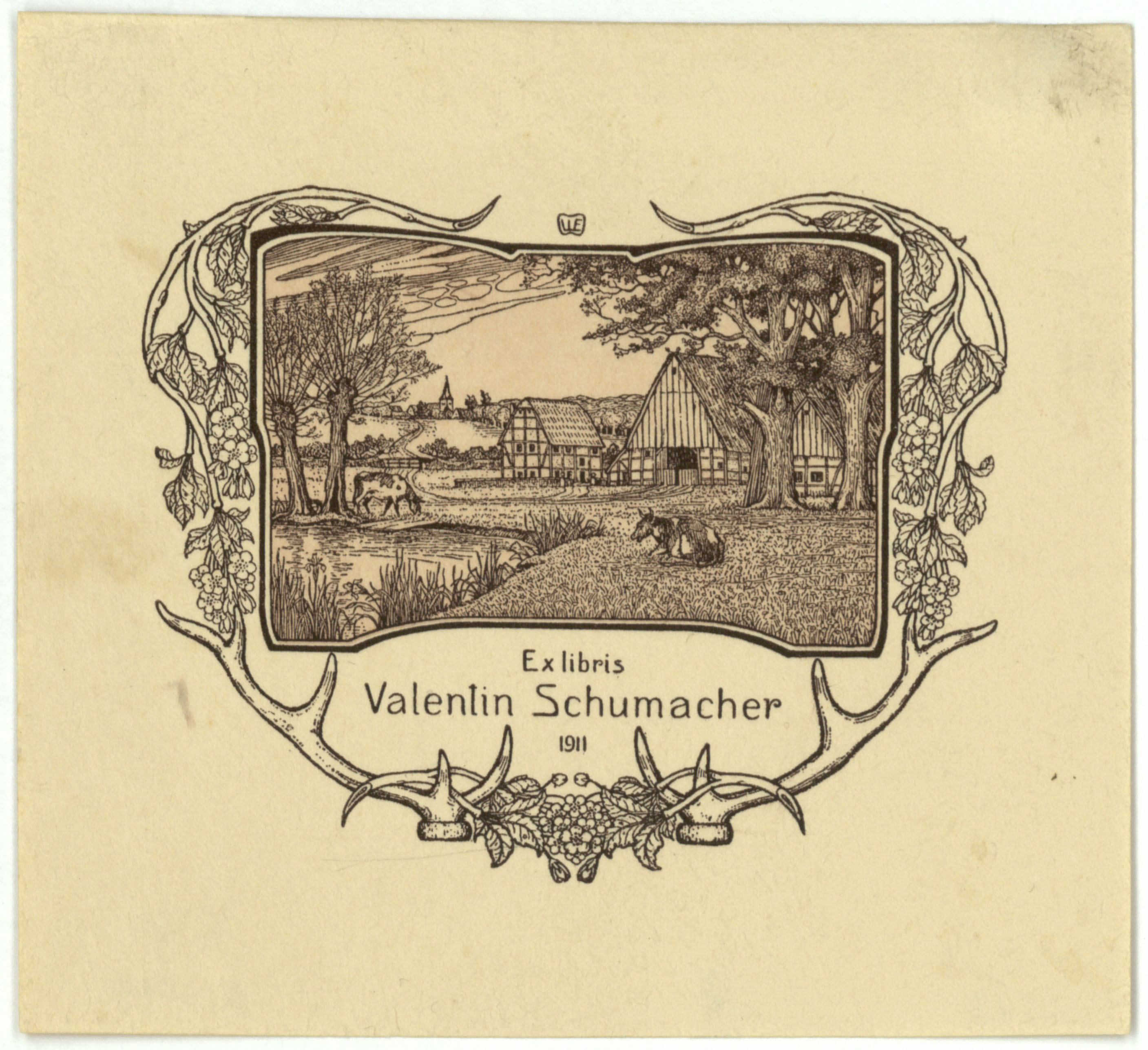 image for: Willy Ehringhausen - Ex-libris Valentin Schumacher - 1911