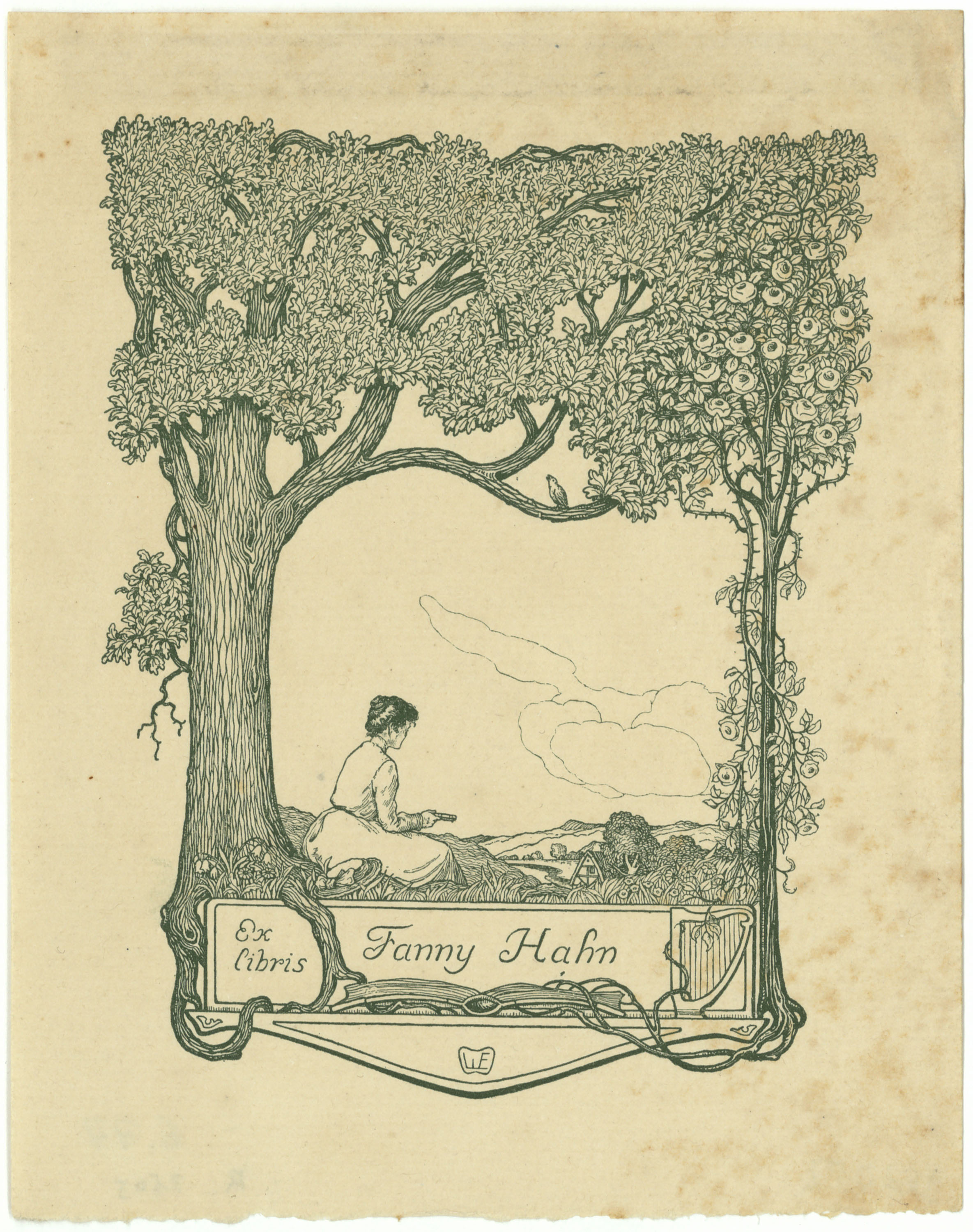 image for: Willy Ehringhausen - Ex-libris Fanny Hahn - Cap a 1900-1905