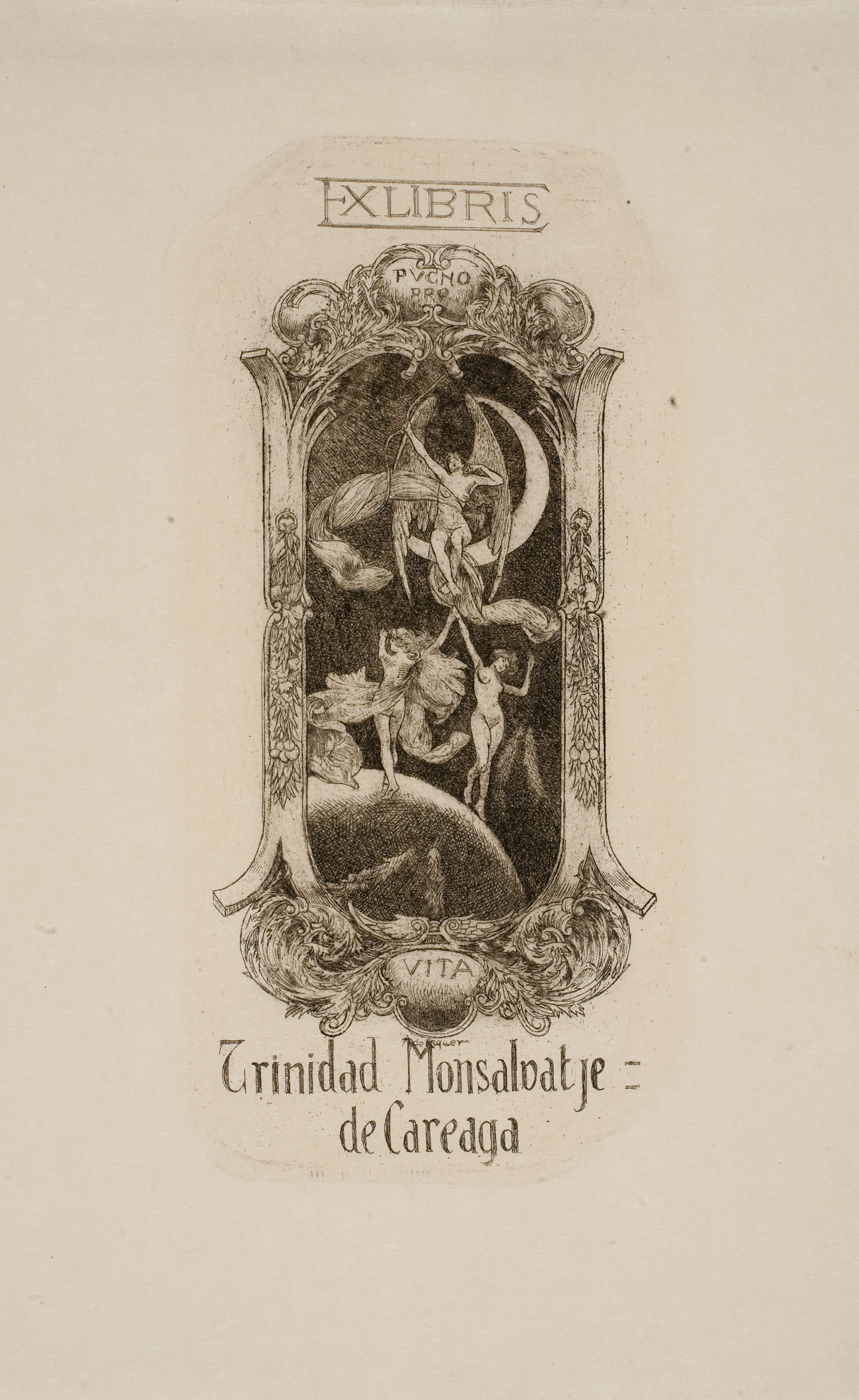 image for: Alexandre de Riquer - Ex-libris Trinidad Monsalvatje de Careaga - Cap a 1900-1910