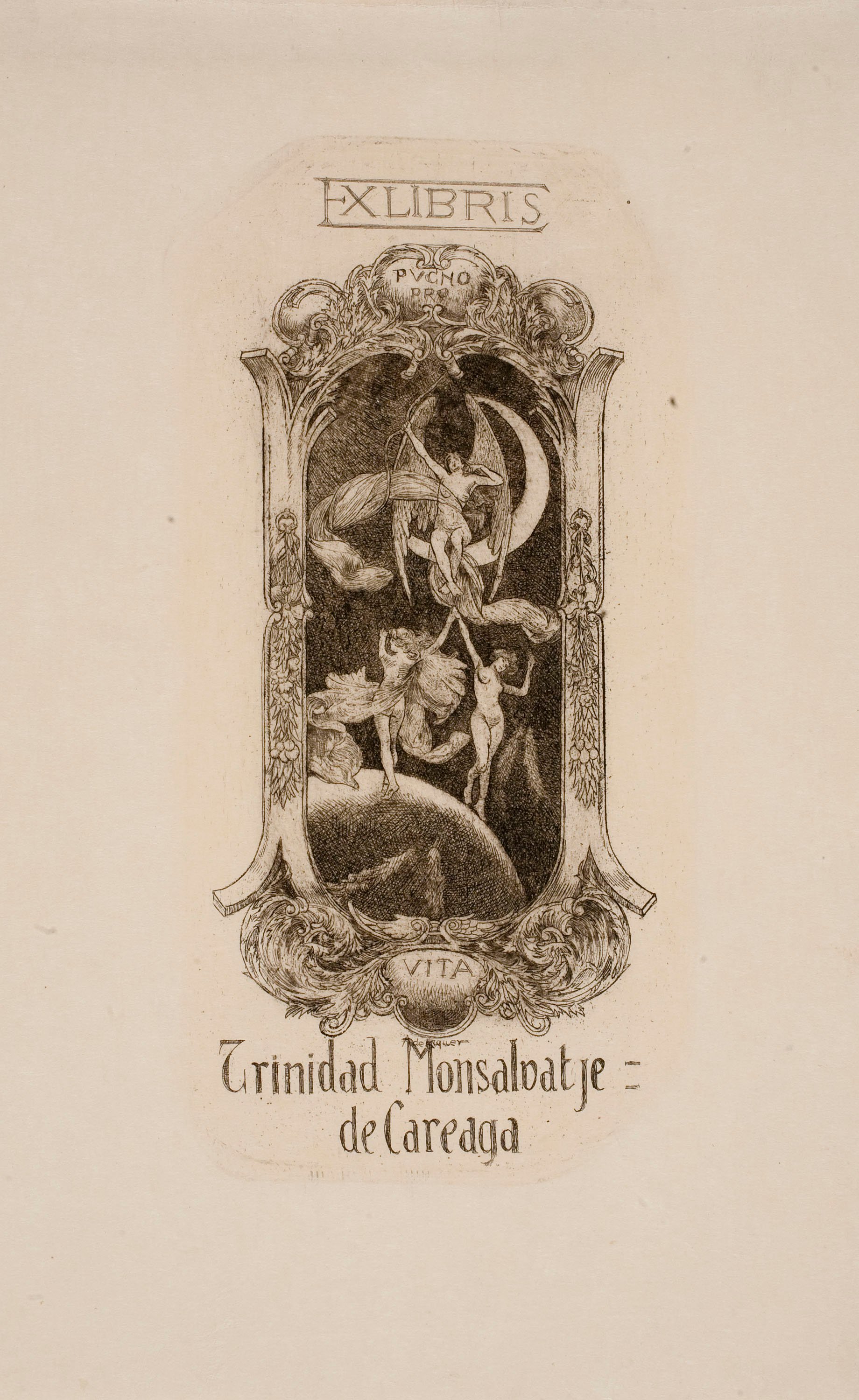 image for: Alexandre de Riquer - Ex-libris Trinidad Monsalvatje de Careaga - Cap a 1900-1910