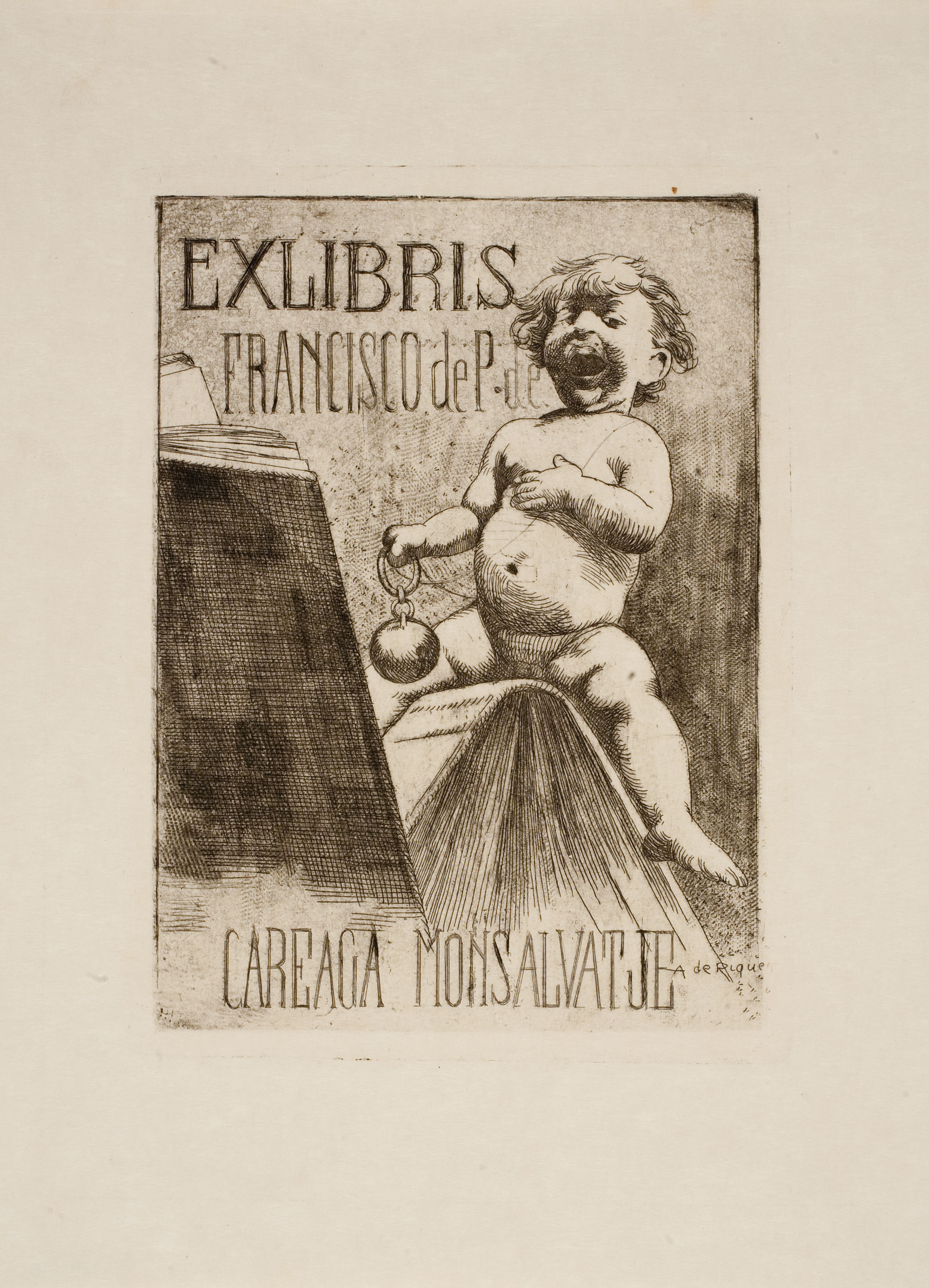 image for: Alexandre de Riquer - Ex-libris Francisco de P. de Careaga Monsalvatje - Cap a 1900-1910