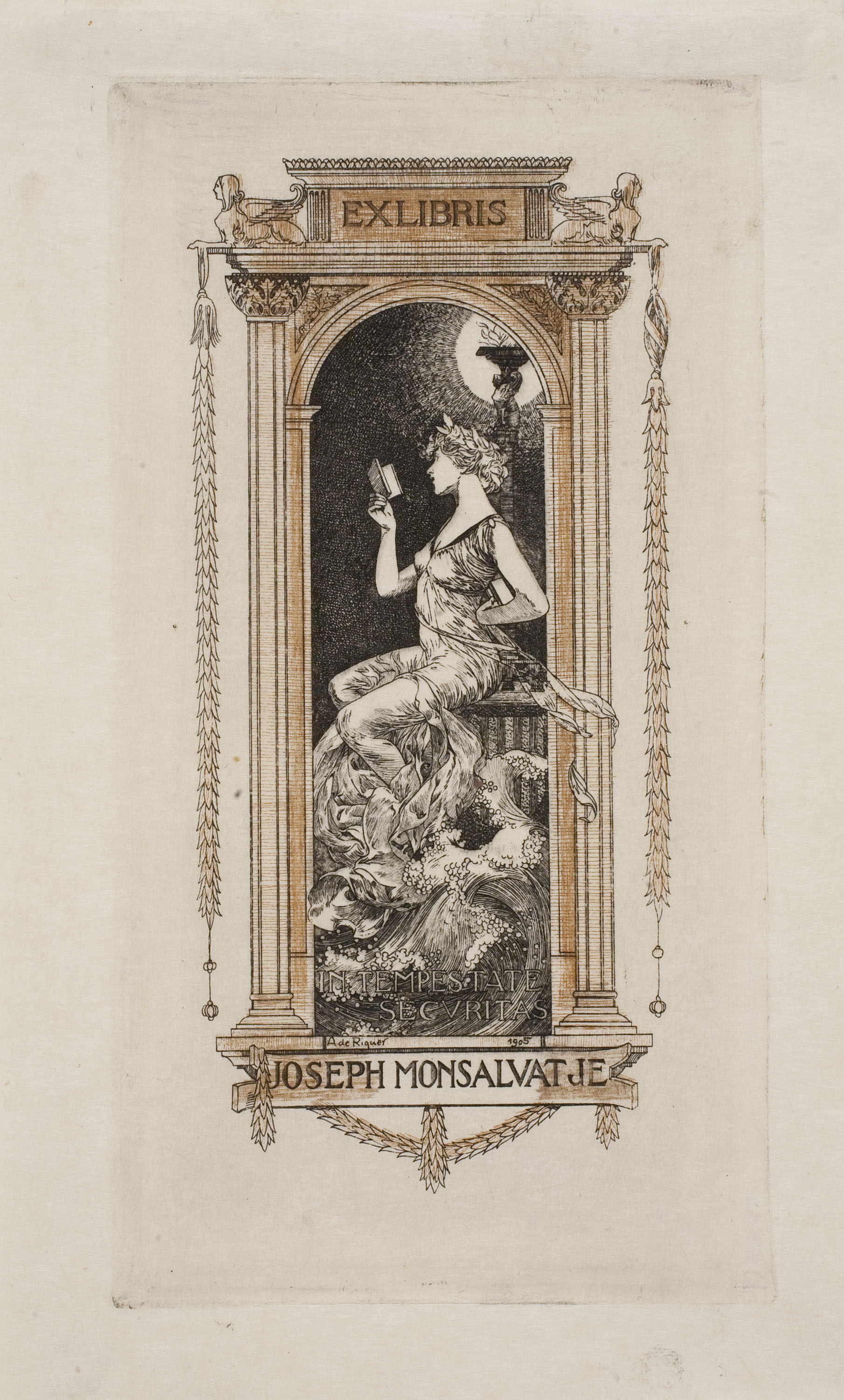 image for: Alexandre de Riquer - Ex-libris Joseph Monsalvatje - 1905
