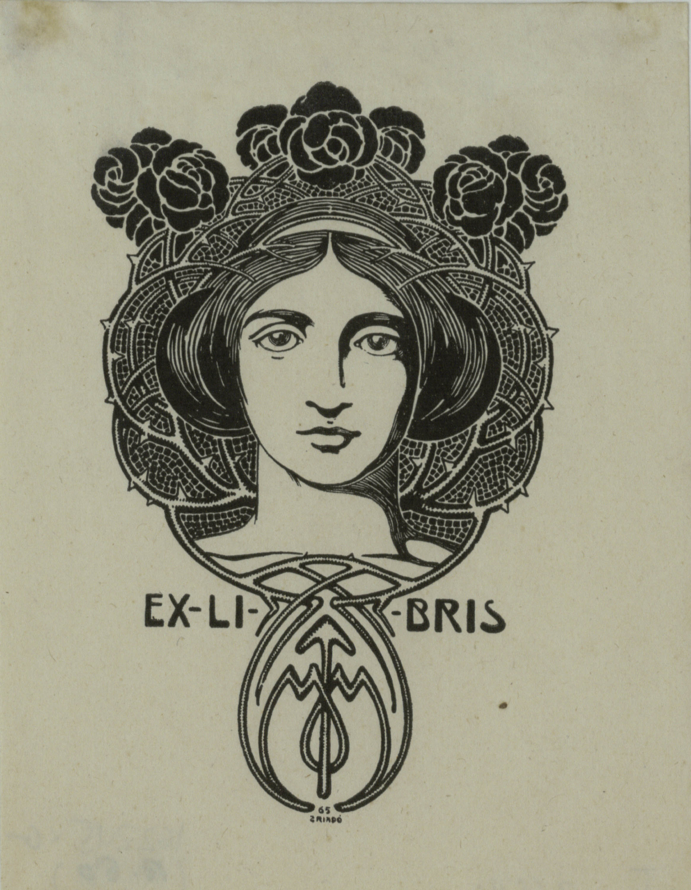image for: Josep Triadó - Ex-libris M. M.  - Cap a 1903