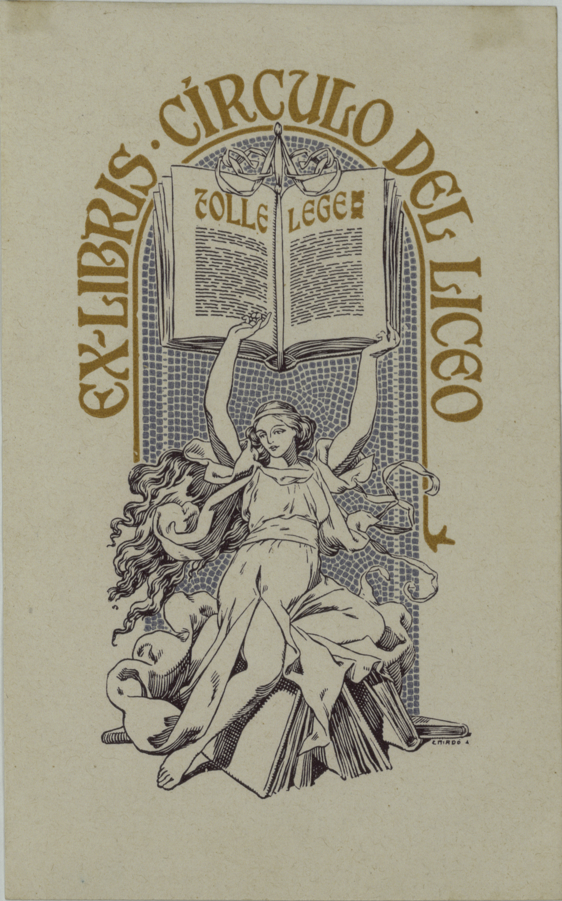 image for: Josep Triadó - Ex-libris Círculo del Liceo - 1900