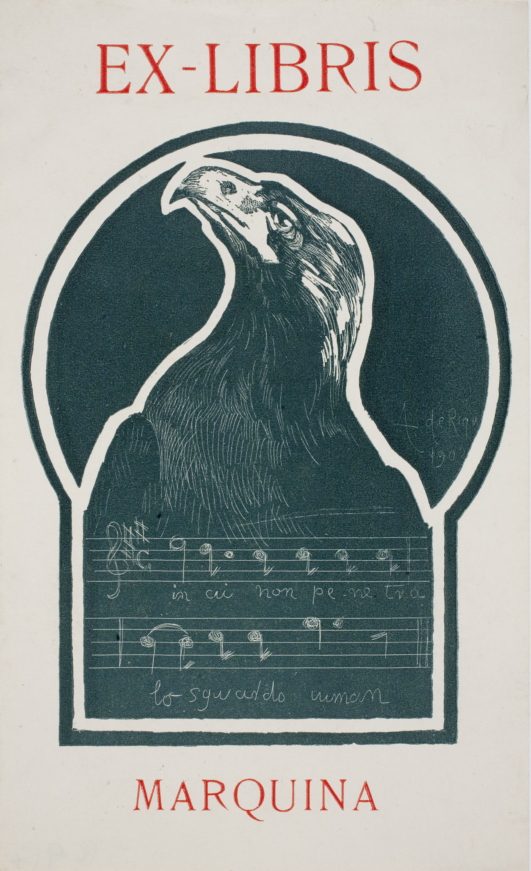 image for: Alexandre de Riquer - Ex-libris Marquina - 1902