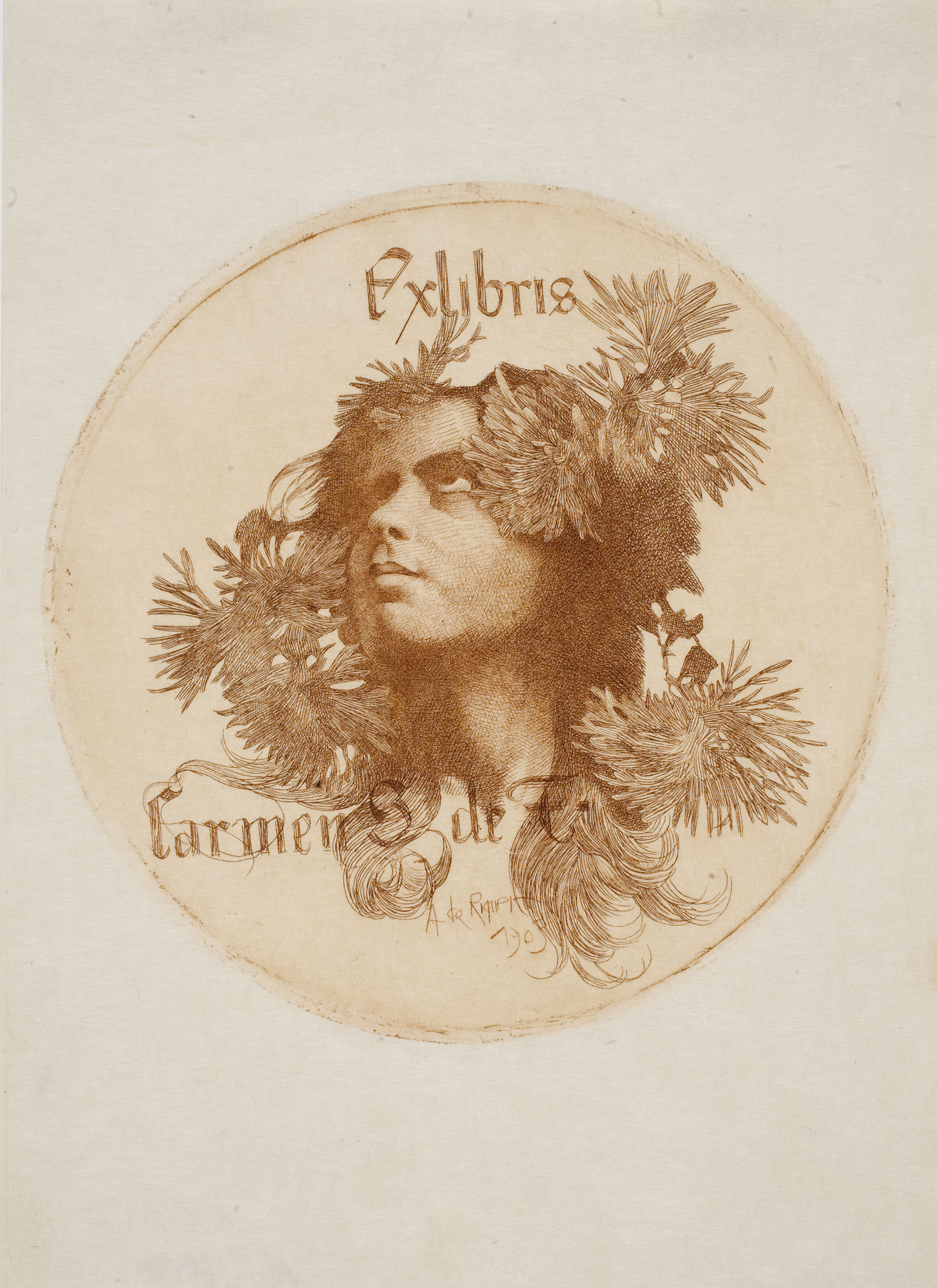 image for: Alexandre de Riquer - Ex-libris Carmen S. de F. - 1903
