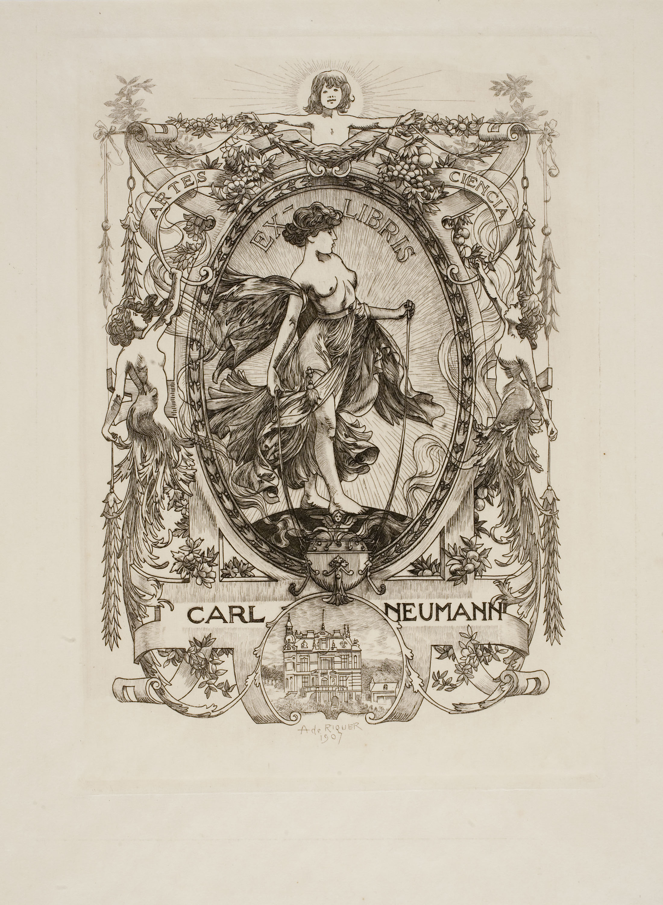 image for: Alexandre de Riquer - Ex-libris Carl Neumann - 1907
