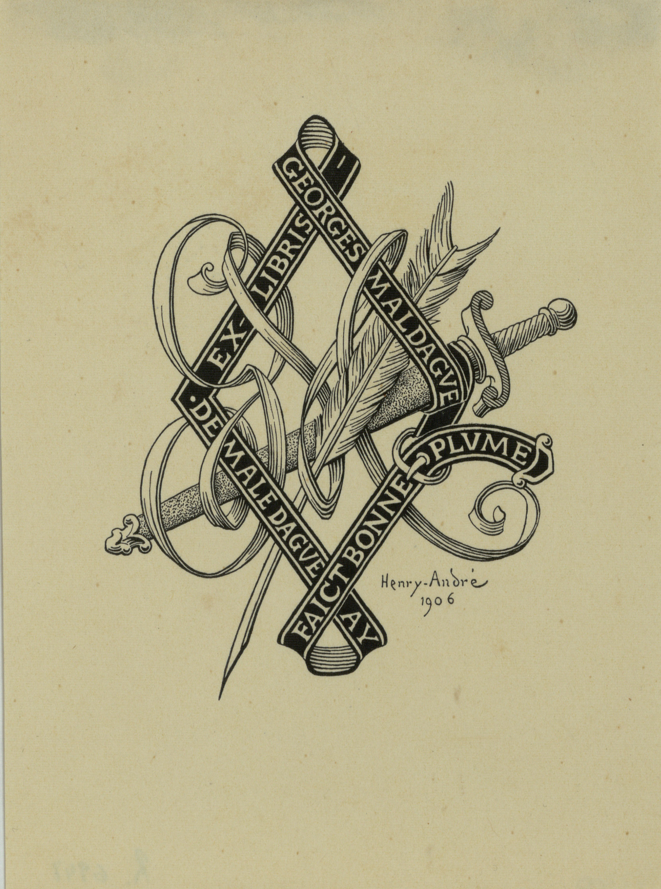 image for: Henry-André - Ex-libris Georges Maldague - 1906
