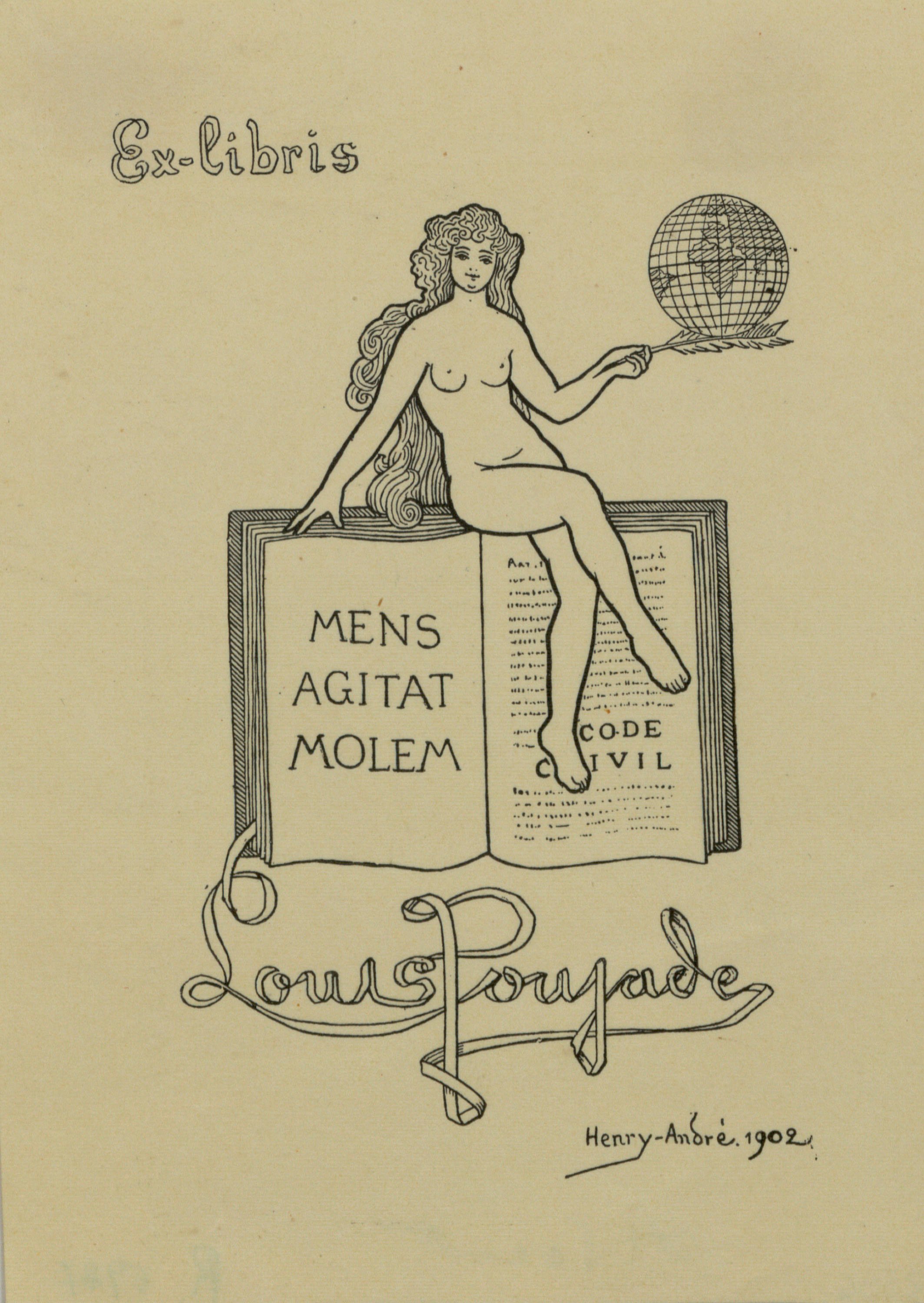 image for: Henry-André - Ex-libris Louis Poujade - 1902