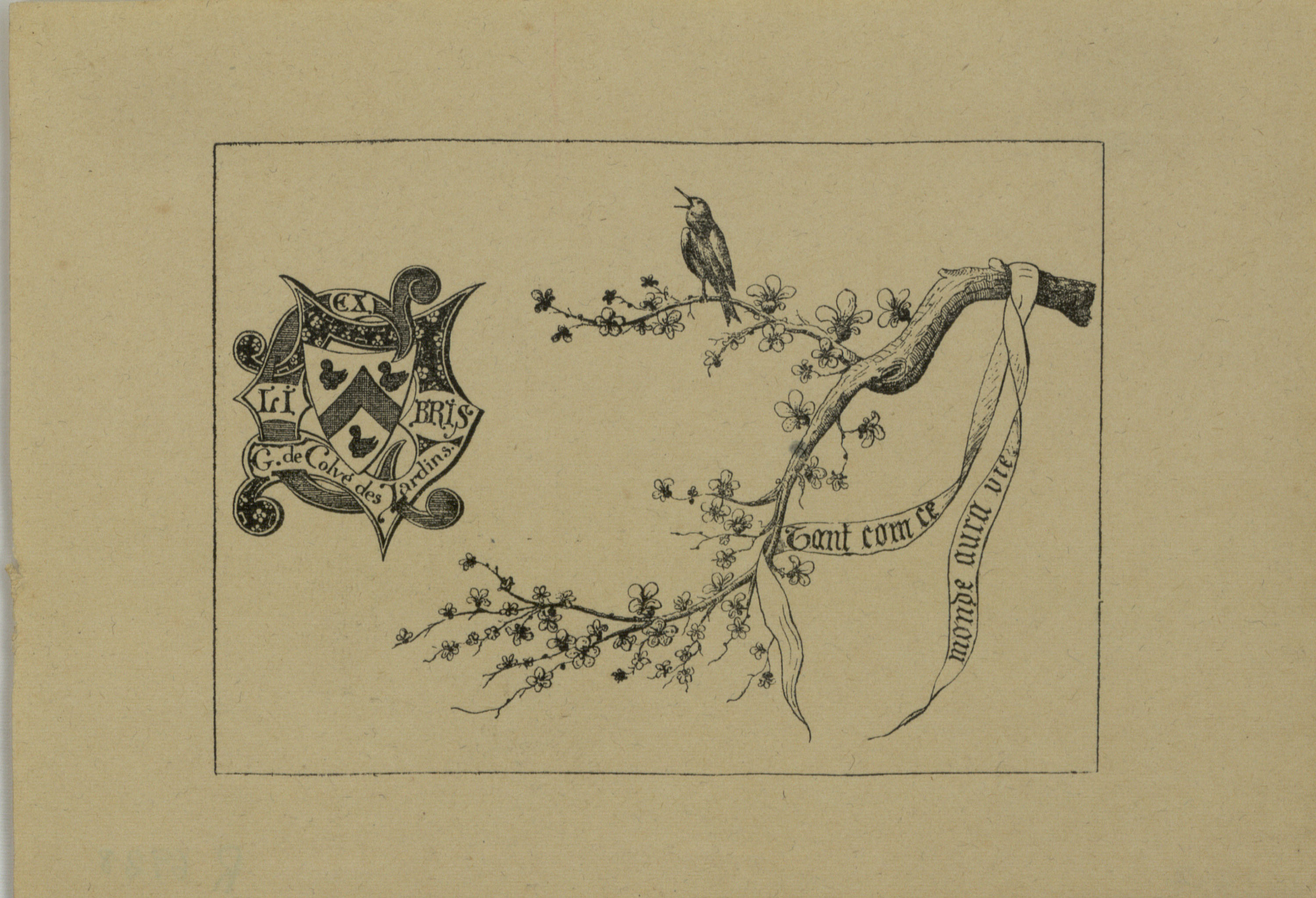 image for: Henry-André - Ex-libris G. de Colvé des Jardins - Cap a 1900