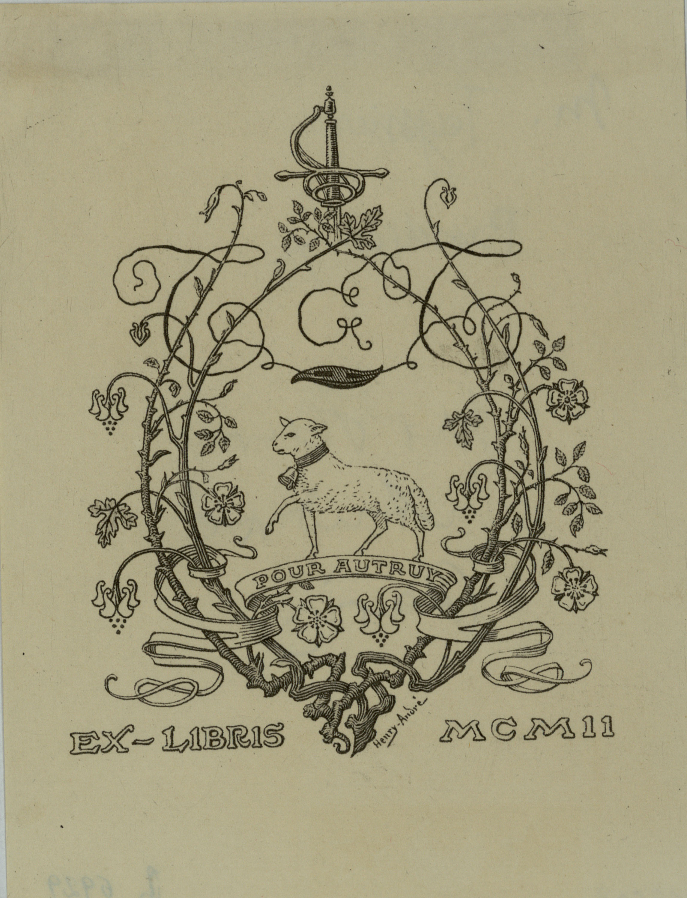image for: Henry-André - Ex-libris sense títol - 1902