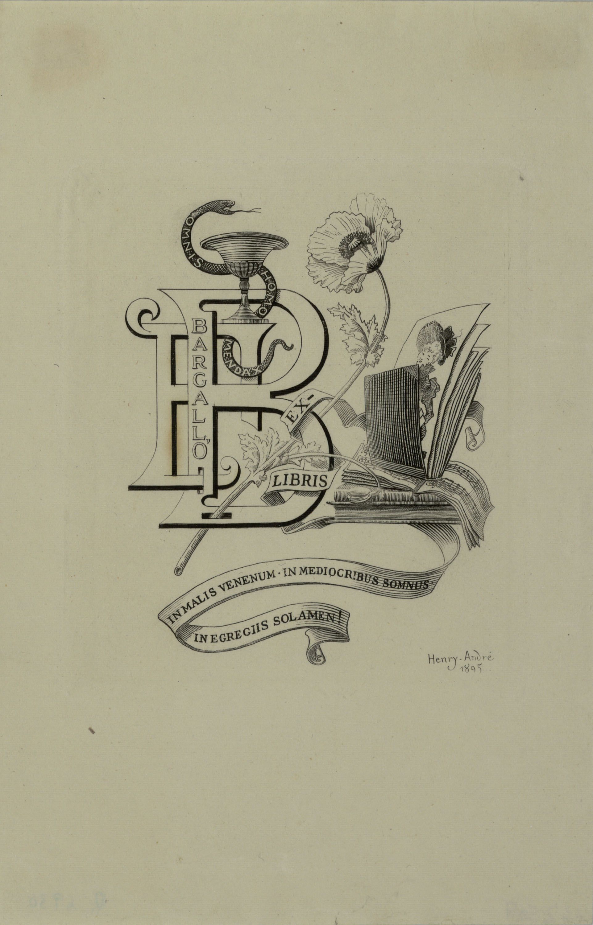image for: Henry-André - Ex-libris Bargalló - 1895