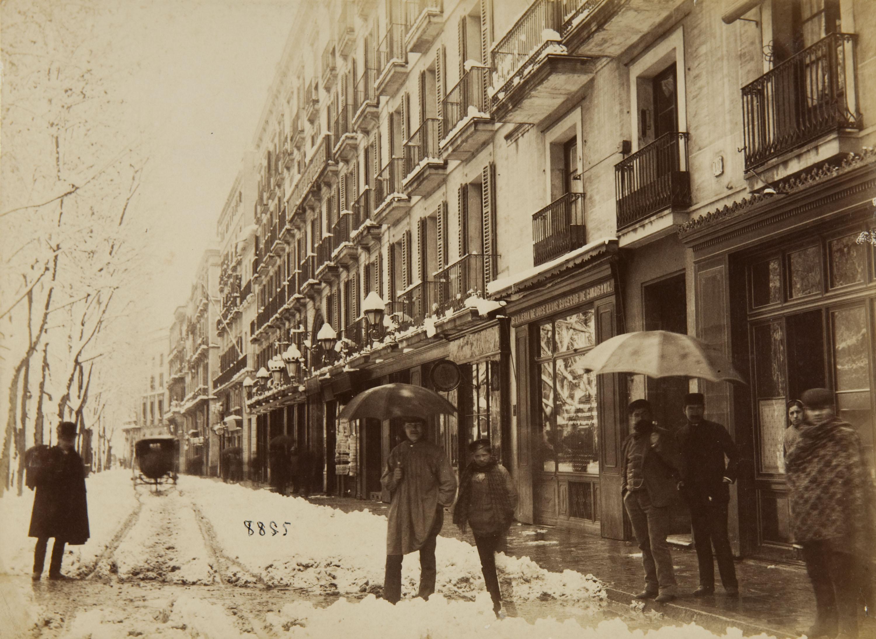 image for: Antoni Esplugas Puig - Rambla del Centro nevada - Cap a 1890
