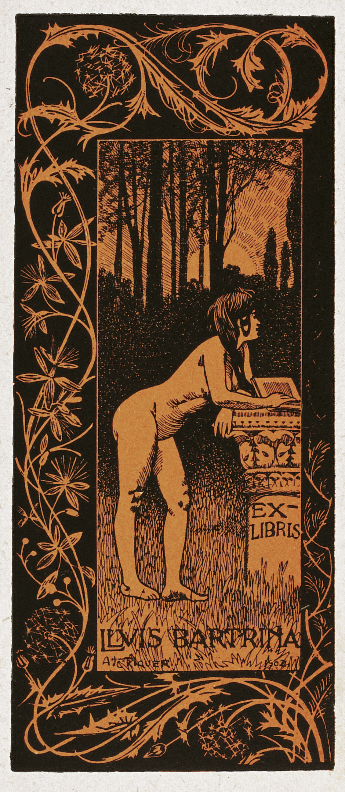 image for: Alexandre de Riquer - Ex-libris Lluis Bartrina - 1902