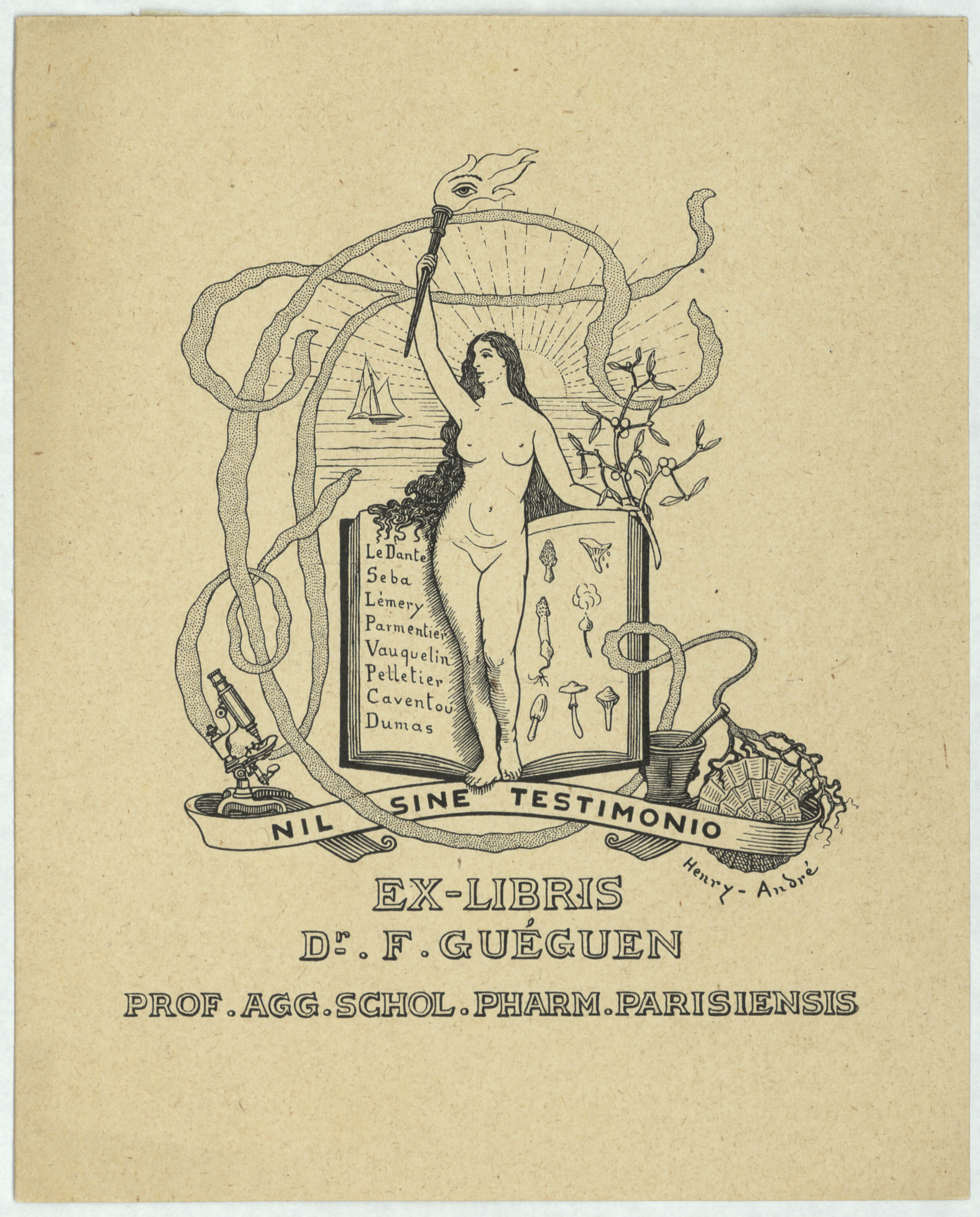 image for: Henry-André - Ex-libris Dr. F. Guéguen - Cap a 1900