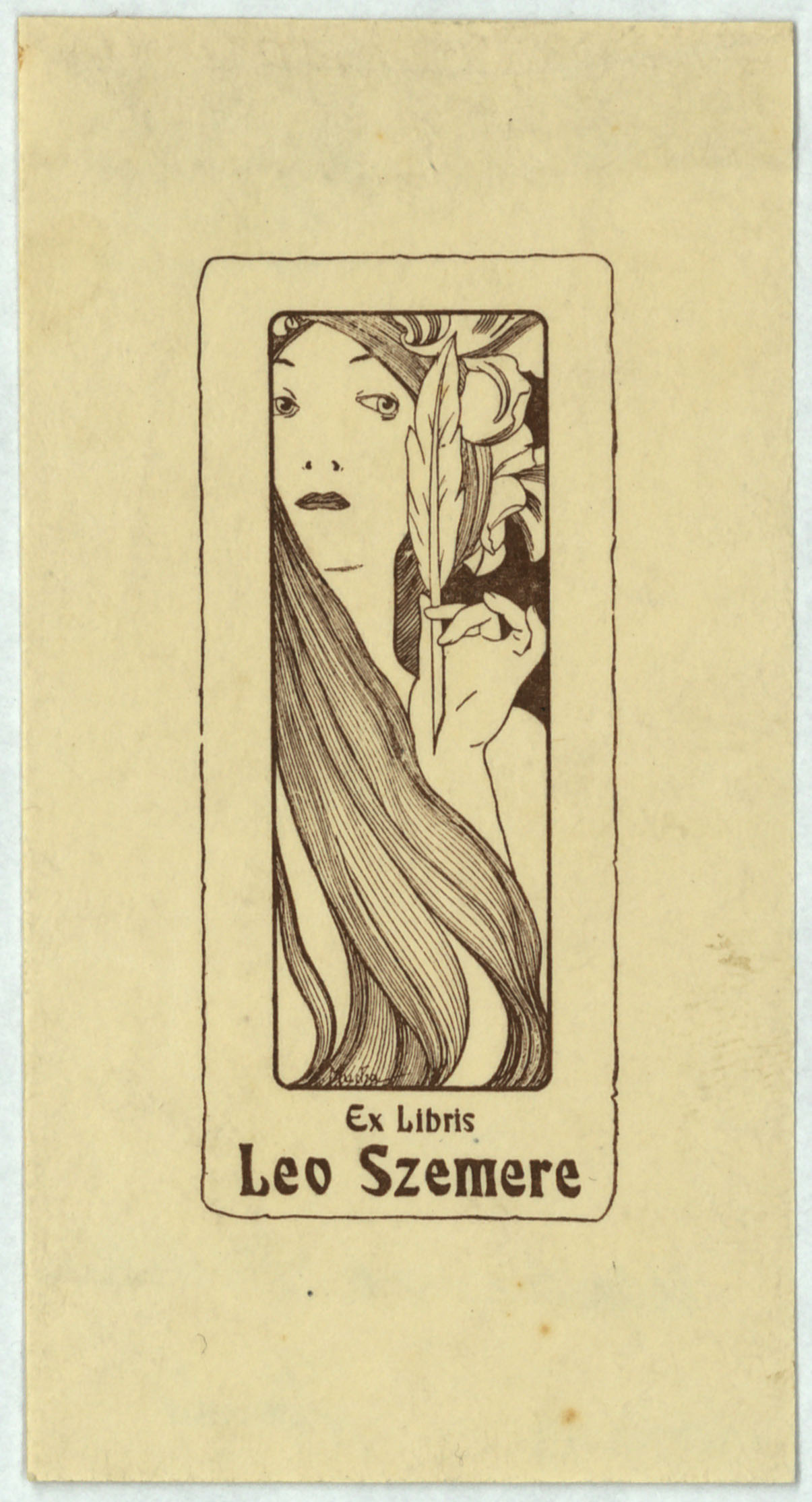 image for: Alphonse-Marie Mucha - Ex-libris Leo Szemere - Cap a 1897