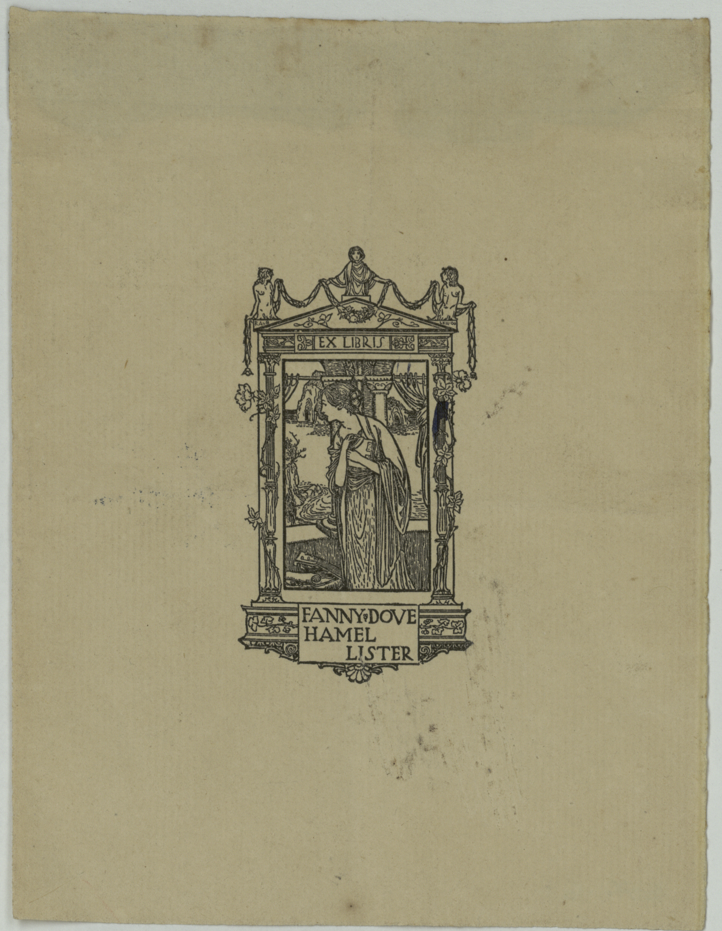 image for: Robert Anning Bell - Ex-libris Fanny Dove Hamel Lister - Cap a 1900