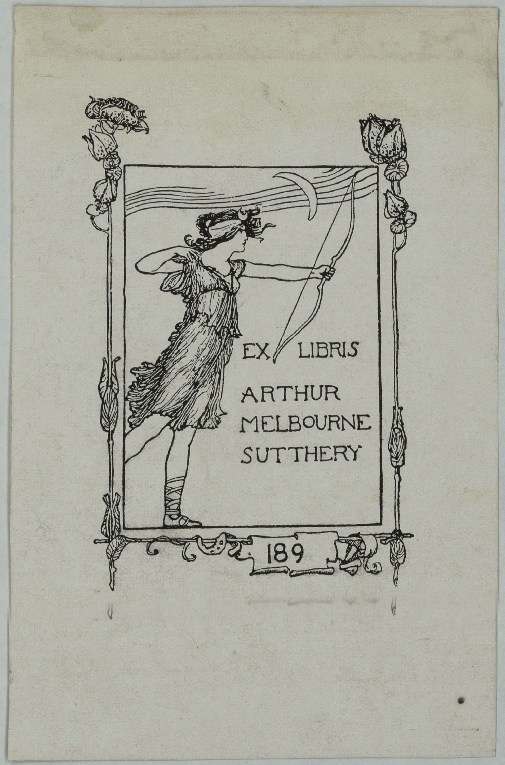 image for: Robert Anning Bell - Ex-libris Arthur Melbourne Sutthery - Cap a 1900