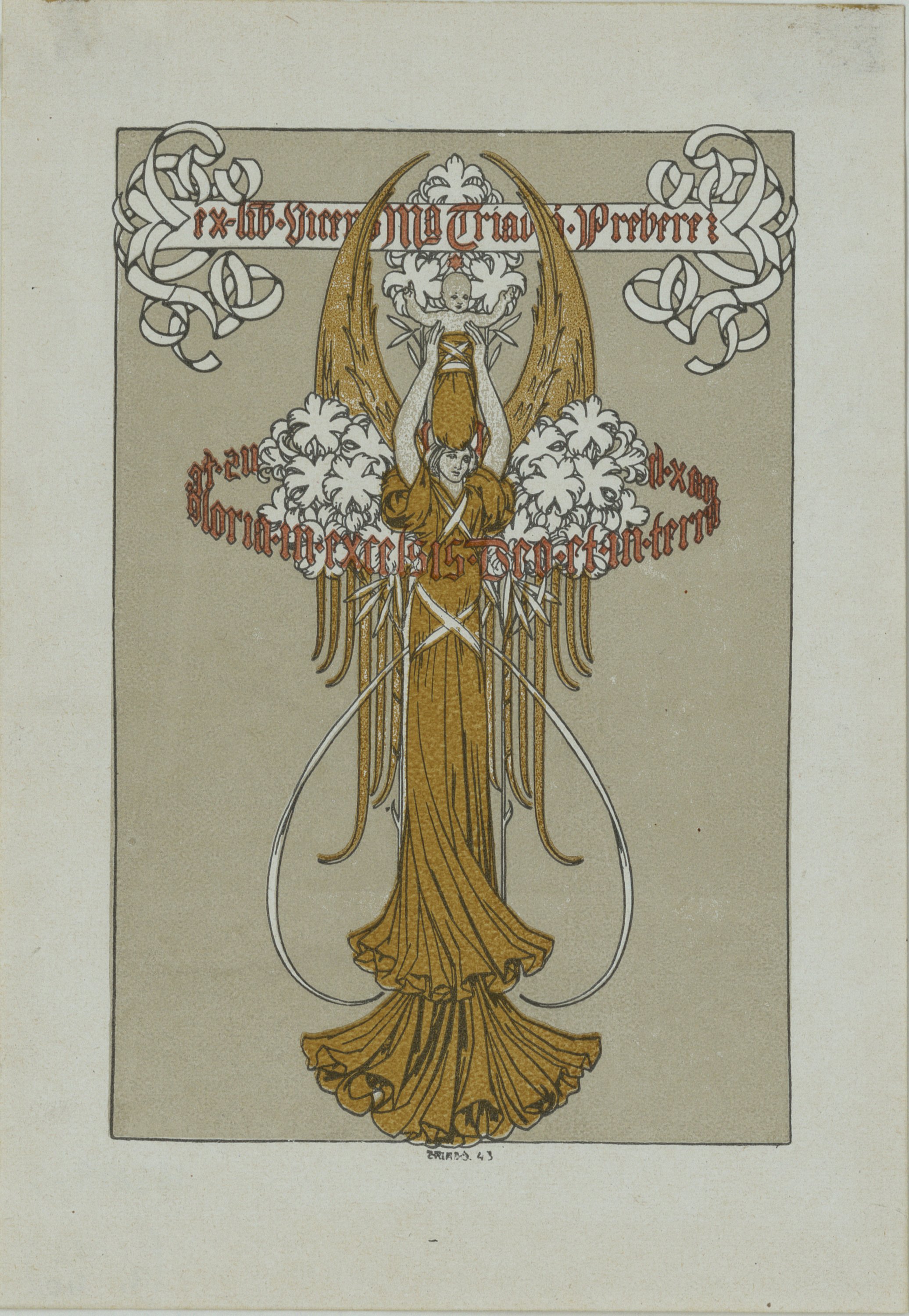 image for: Josep Triadó - Ex-libris Vice[nç] Mª Tria[dó] Prebere - Cap a 1902