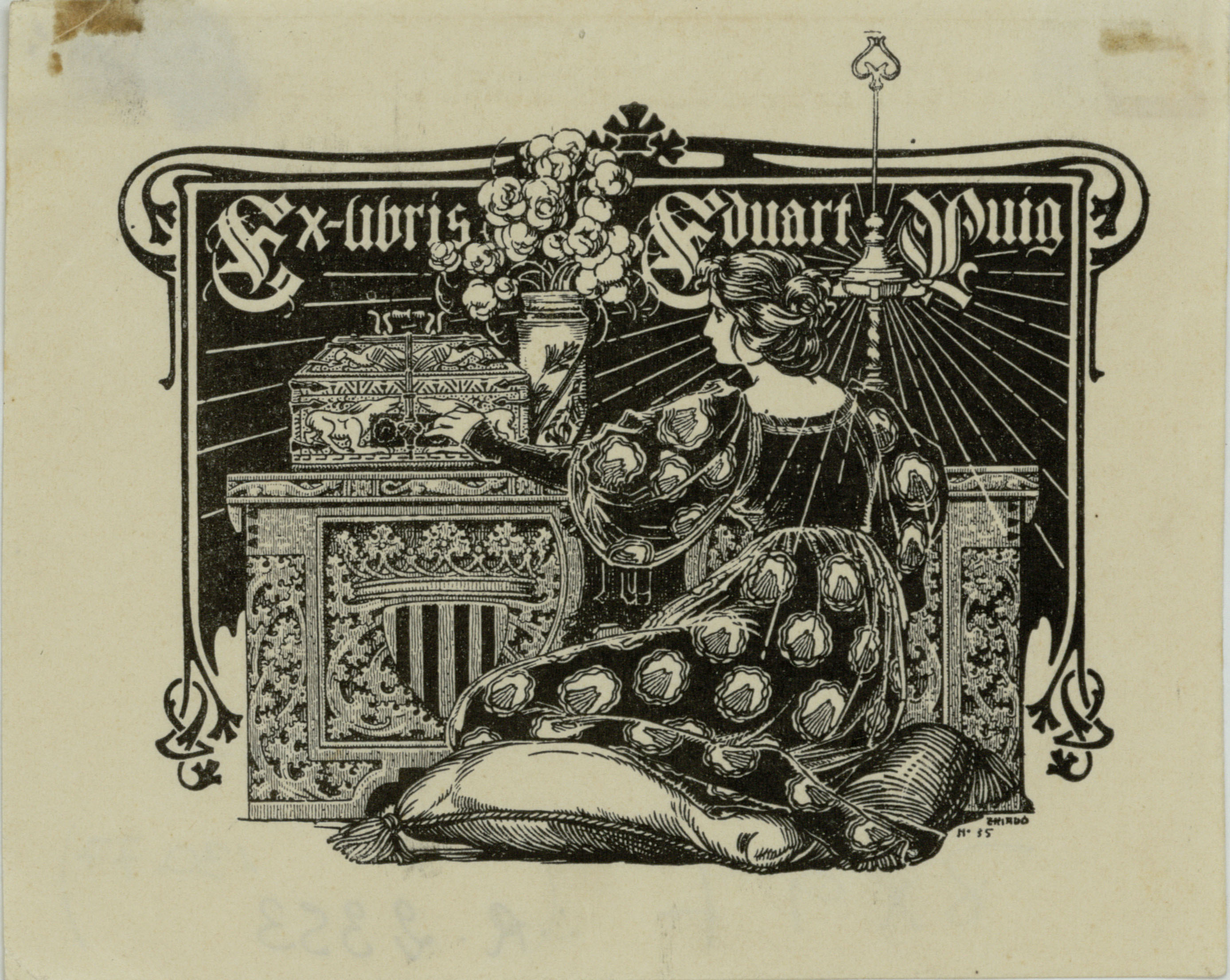 image for: Josep Triadó - Ex-libris Eduart Puig - Cap a 1902