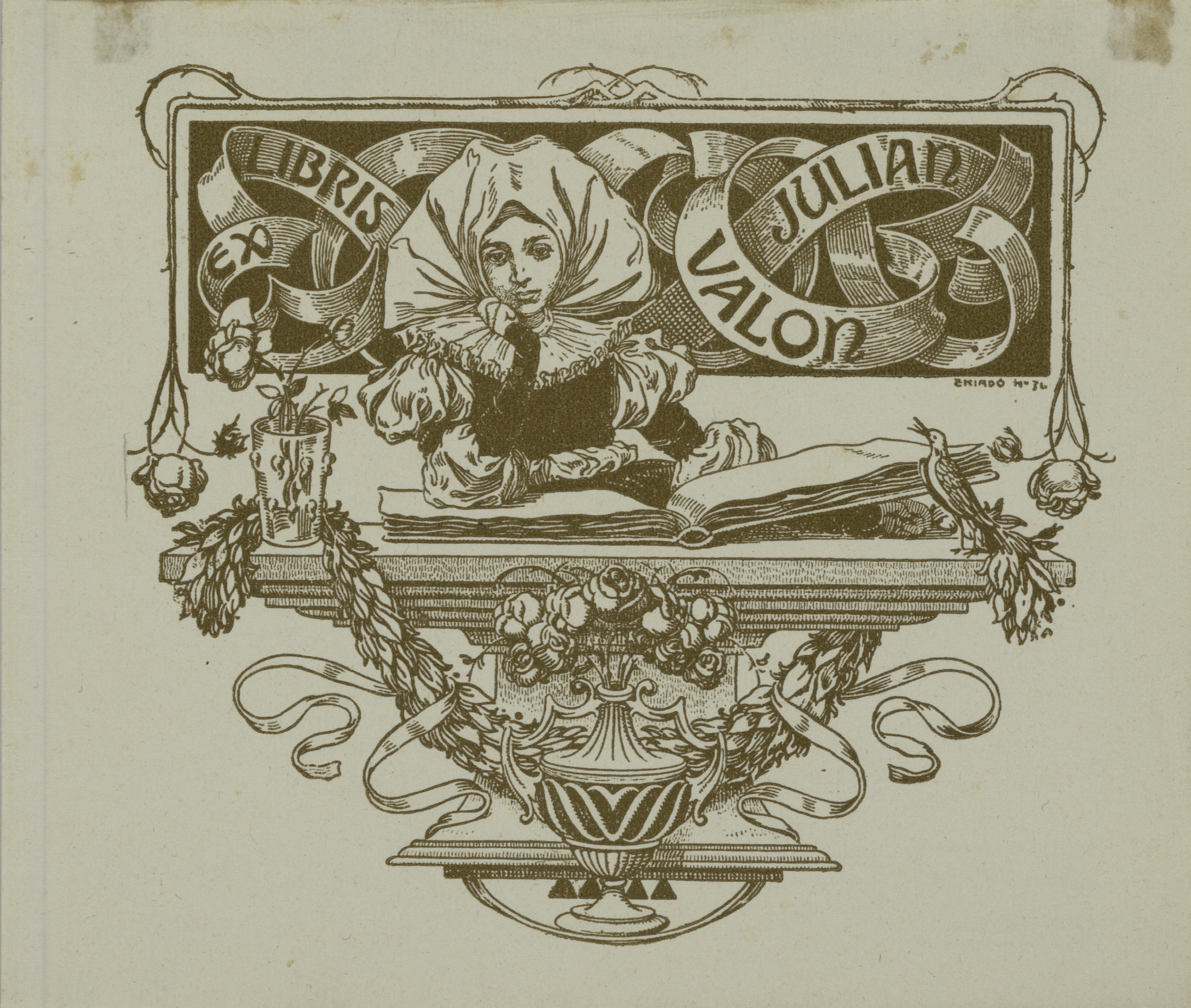 image for: Josep Triadó - Ex-libris Julian Valon - 1902