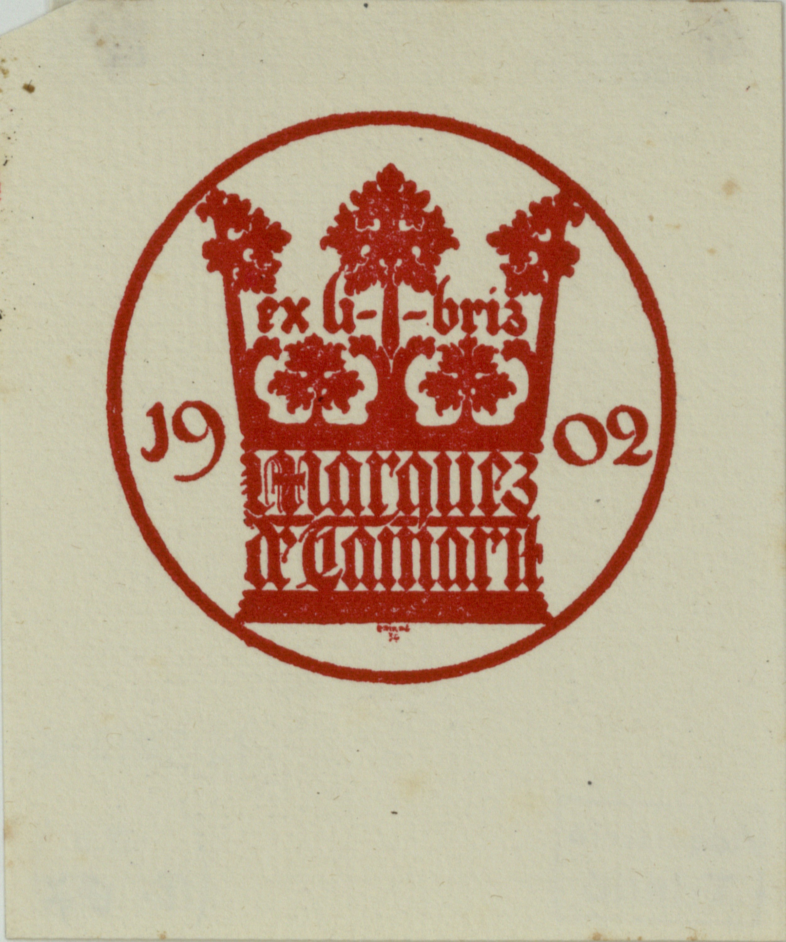 image for: Josep Triadó - Ex-libris Marques de Tamarit - 1902