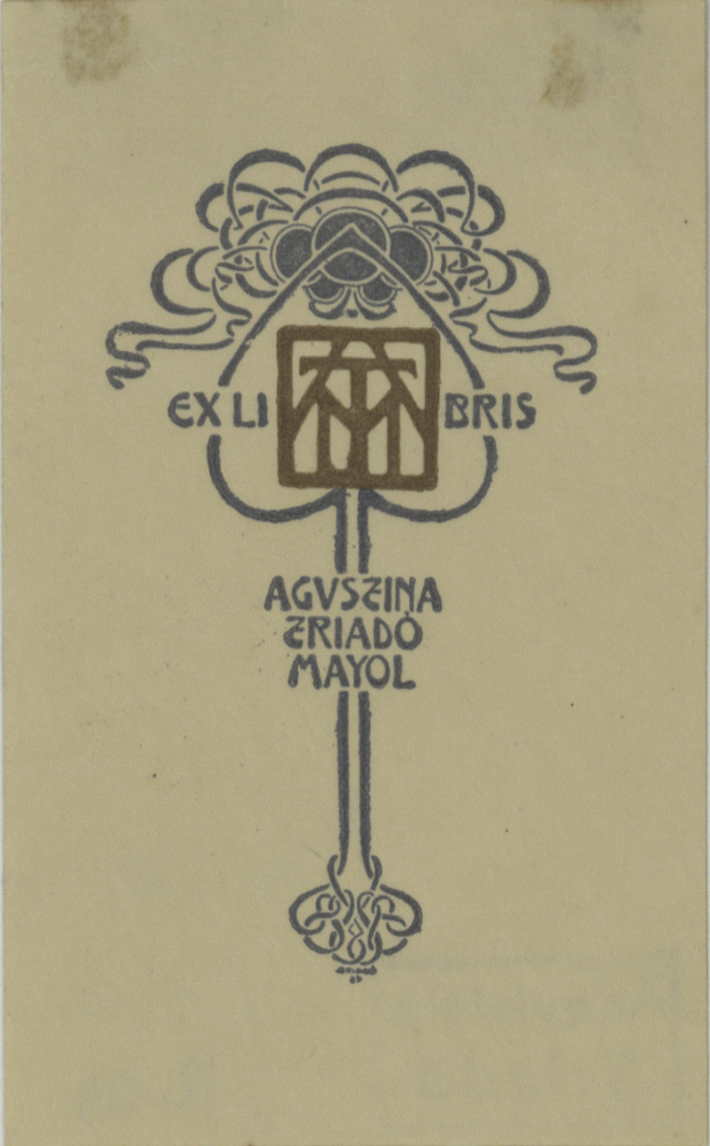 image for: Josep Triadó - Ex-libris Agustina Triado Mayol - 1902