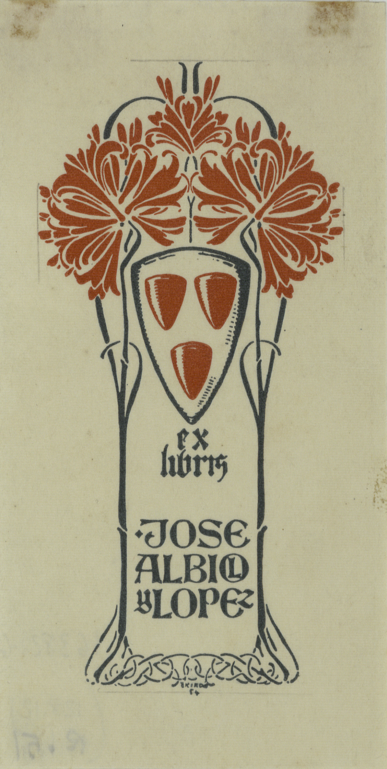 image for: Josep Triadó - Ex-libris Jose Albiol y Lopez - 1903
