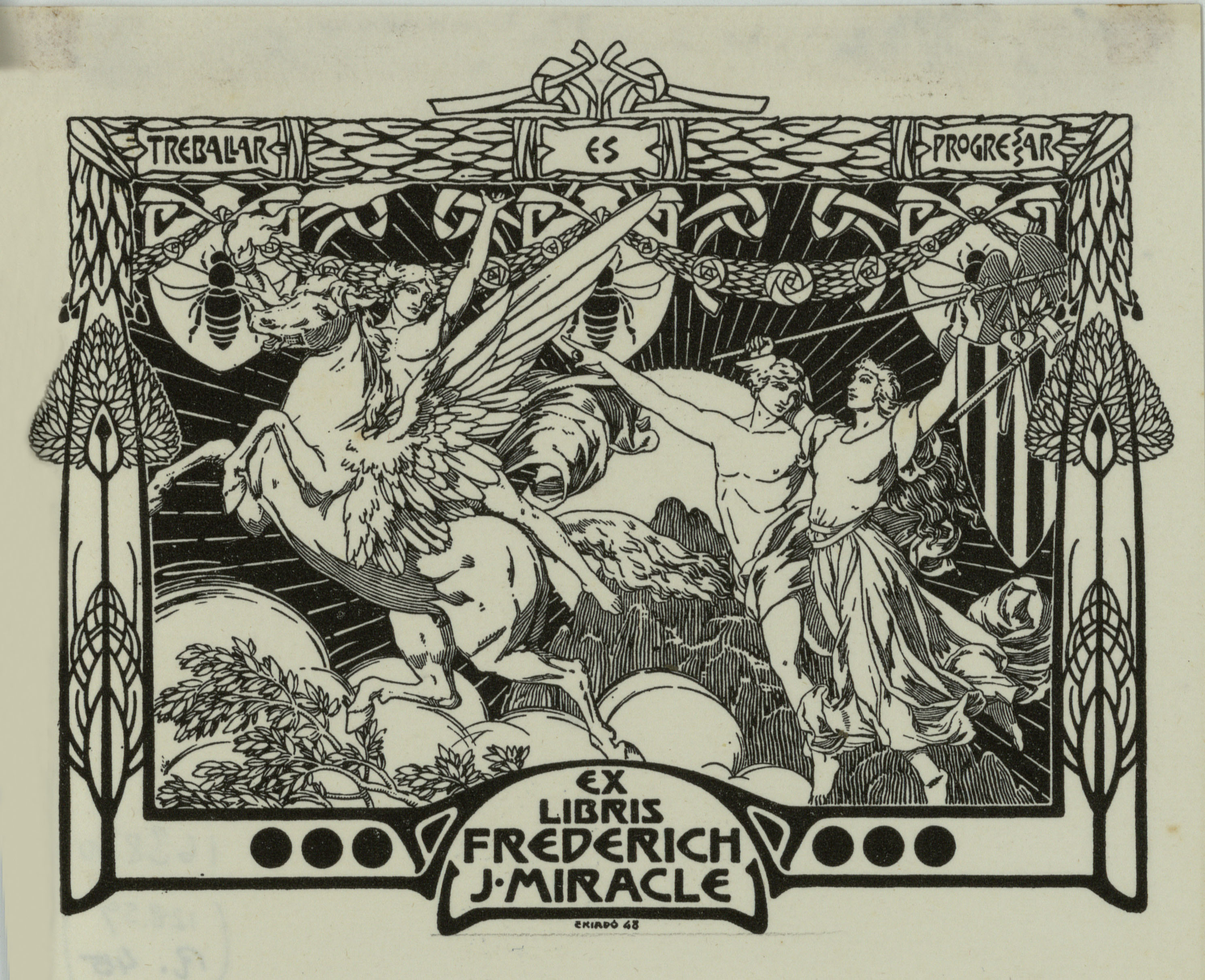 image for: Josep Triadó - Ex-libris Frederich J. Miracle - 1903