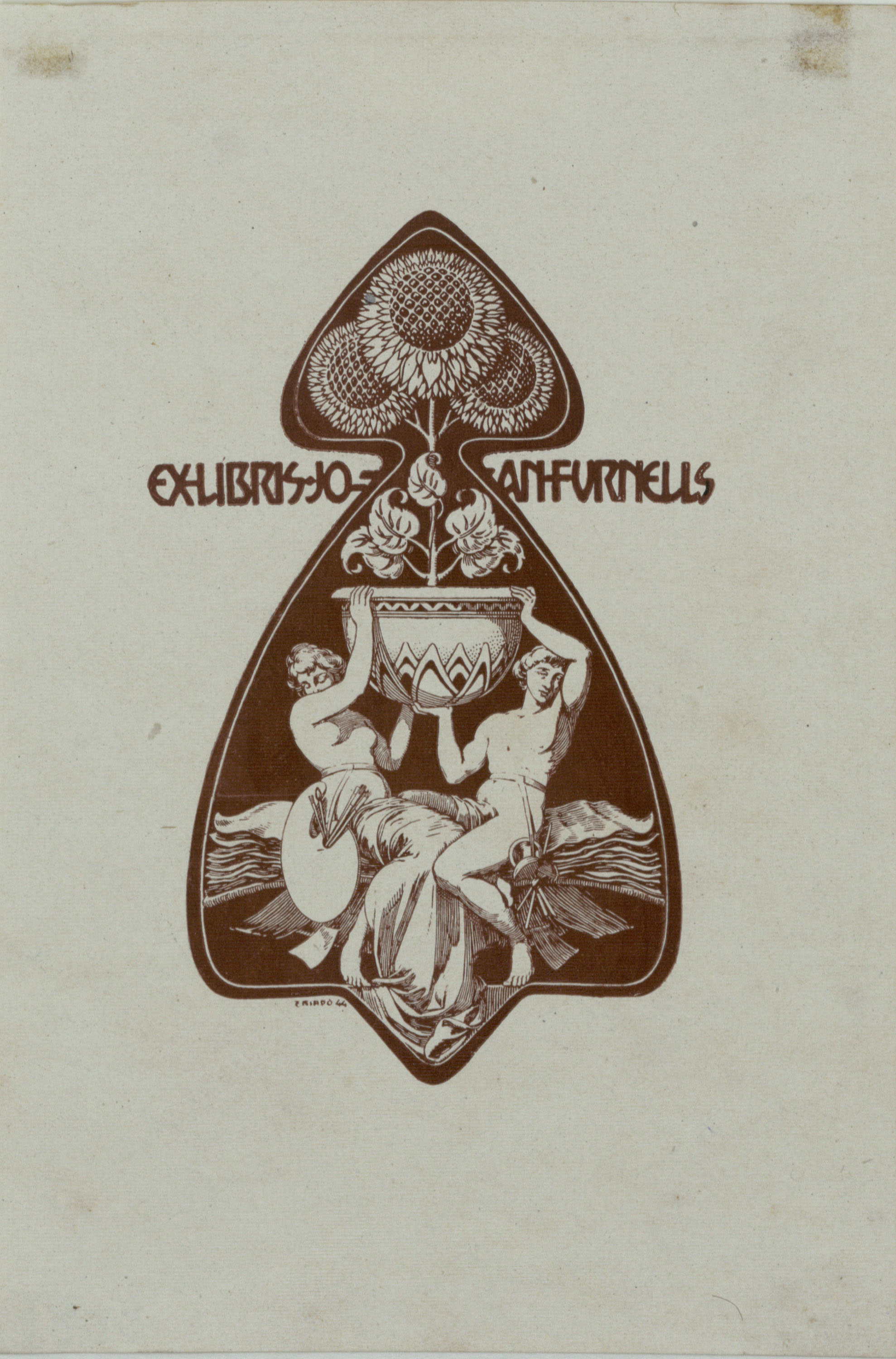 image for: Josep Triadó - Ex-libris Joan Furnells - Cap a 1902