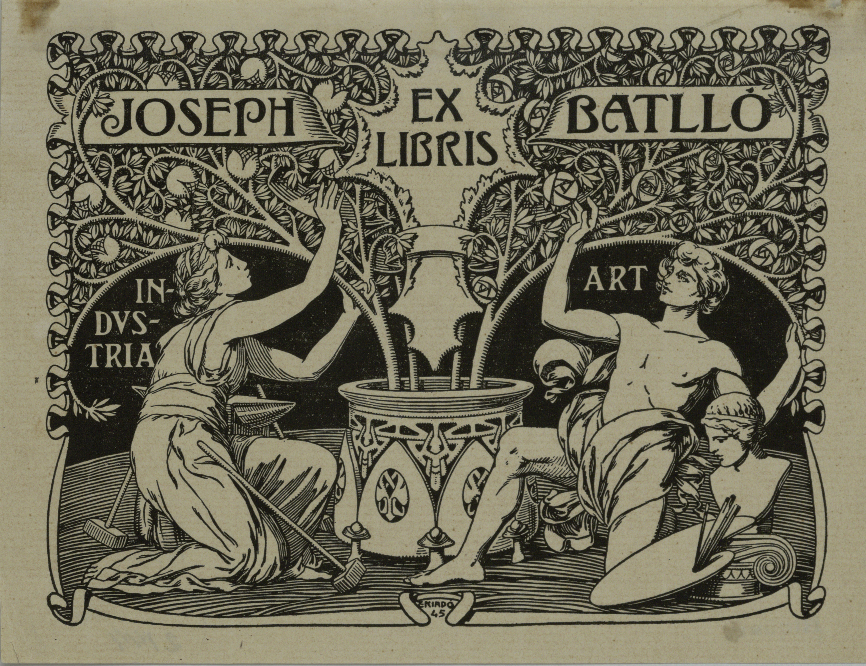 image for: Josep Triadó - Ex-libris Joseph Batlló - 1903