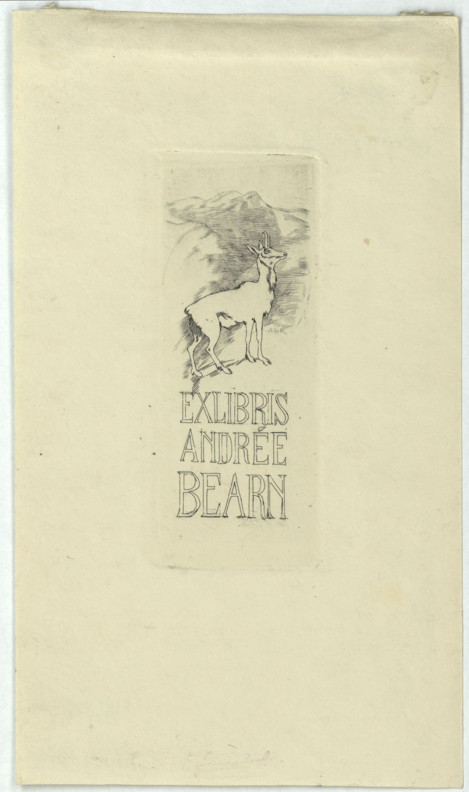 image for: Alexandre de Riquer - Ex-libris Andrée Bearn - Cap a 1902