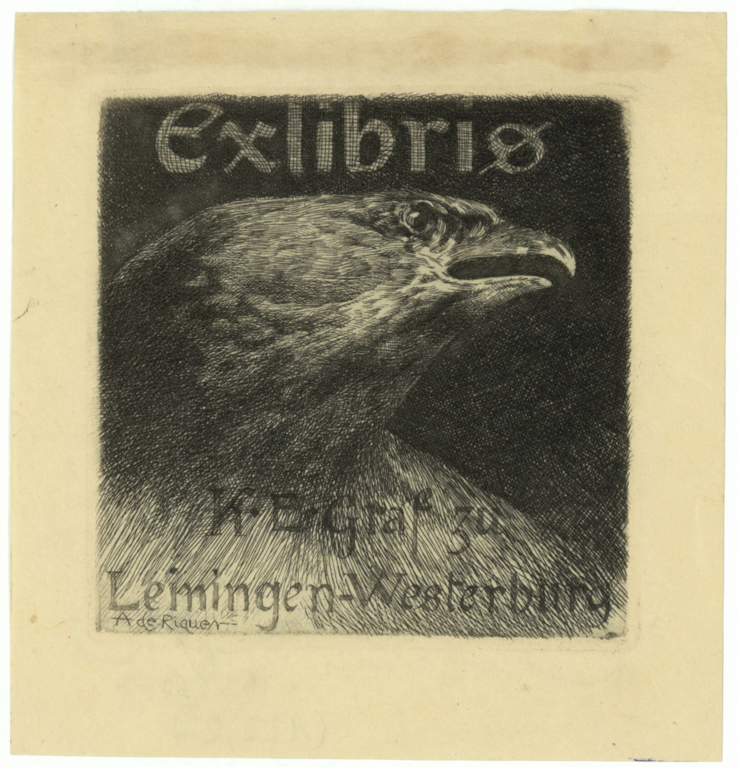 image for: Alexandre de Riquer - Ex-libris K. E. Graf zu Leiningen-Westerburg - 1902